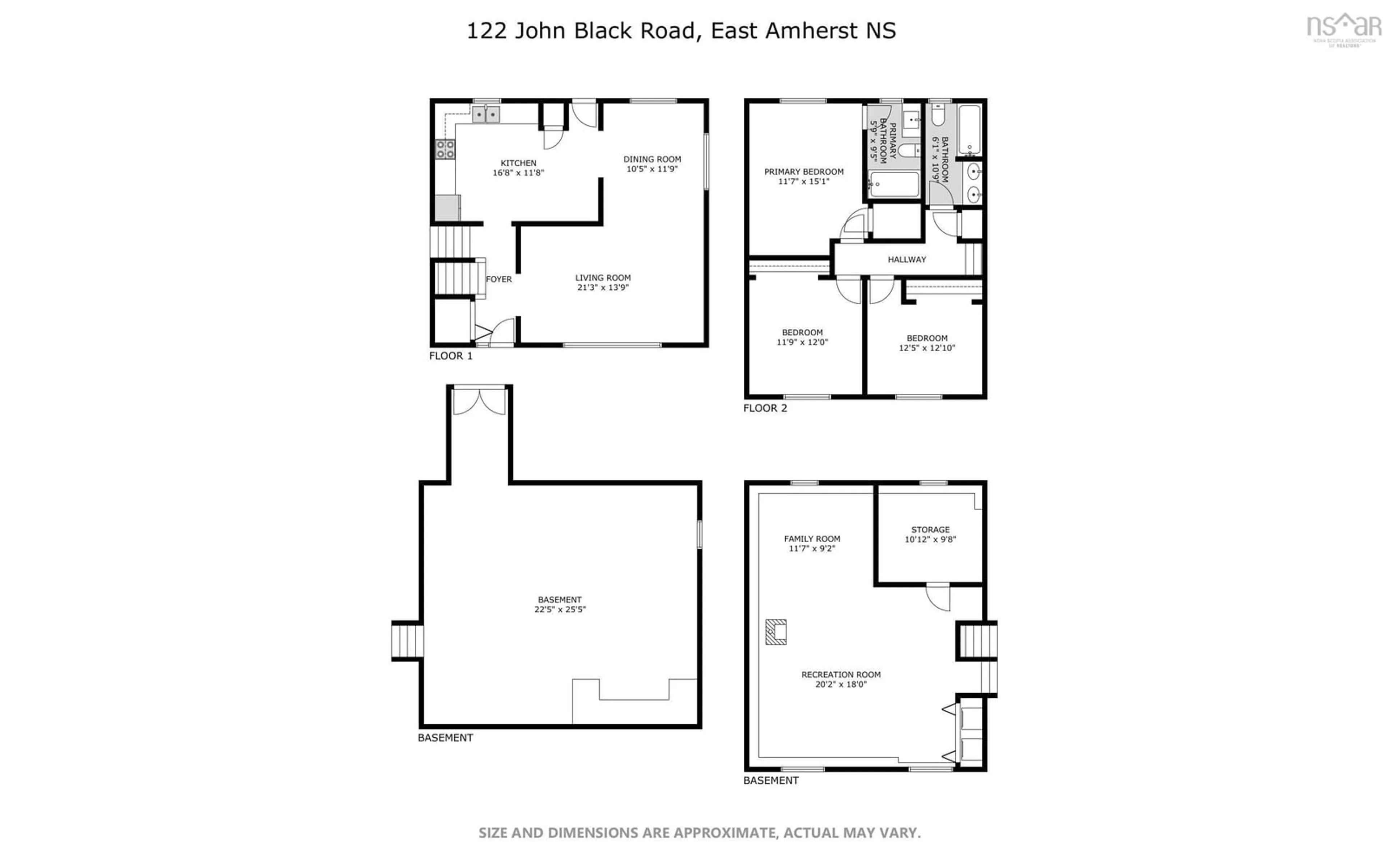 Floor plan for 122 John Black Rd, Amherst Nova Scotia B4H 3Y3