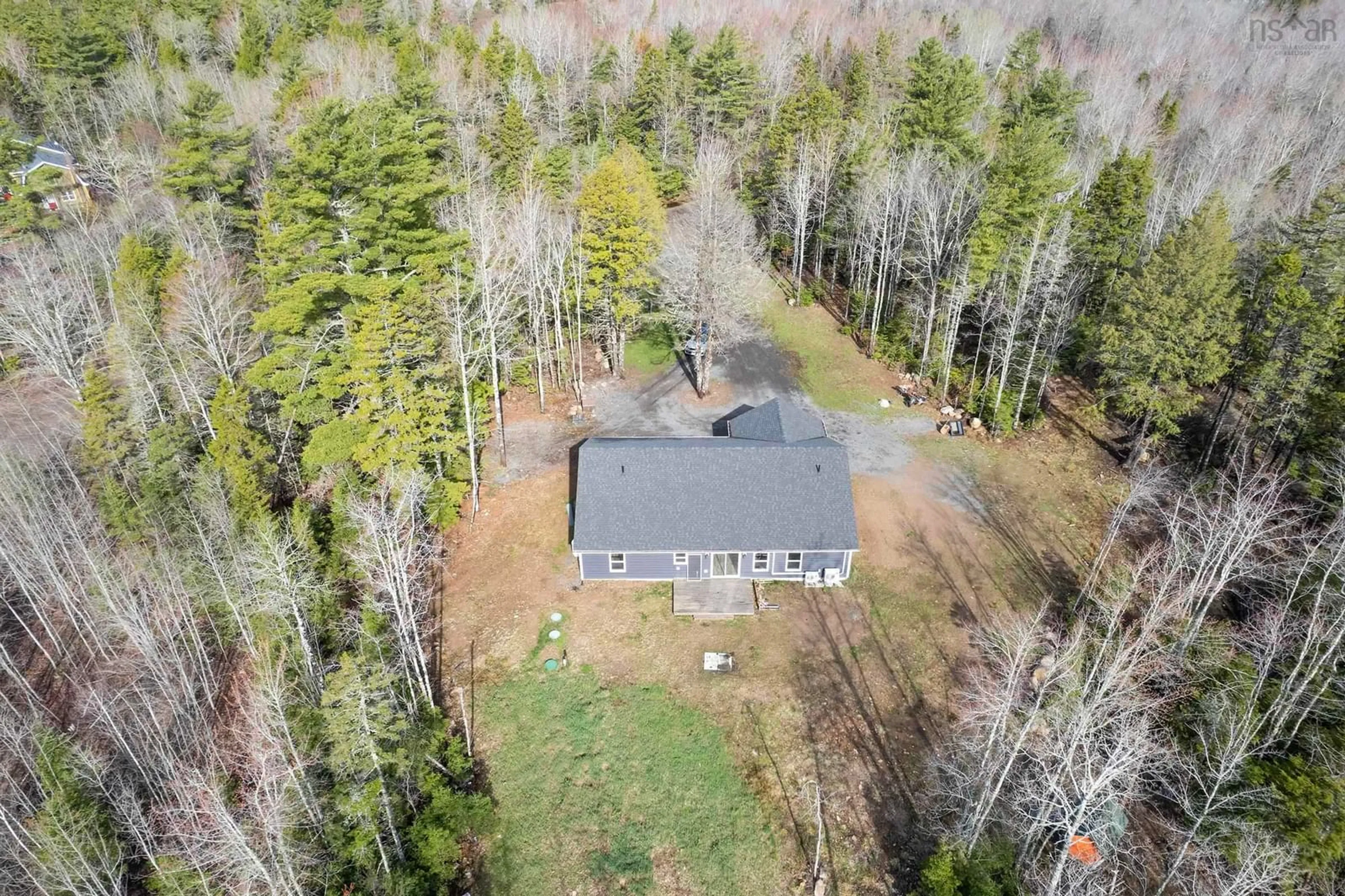 A pic from outside/outdoor area/front of a property/back of a property/a pic from drone, forest/trees view for 238 Crocker Rd, Harmony Nova Scotia B0P 1R0