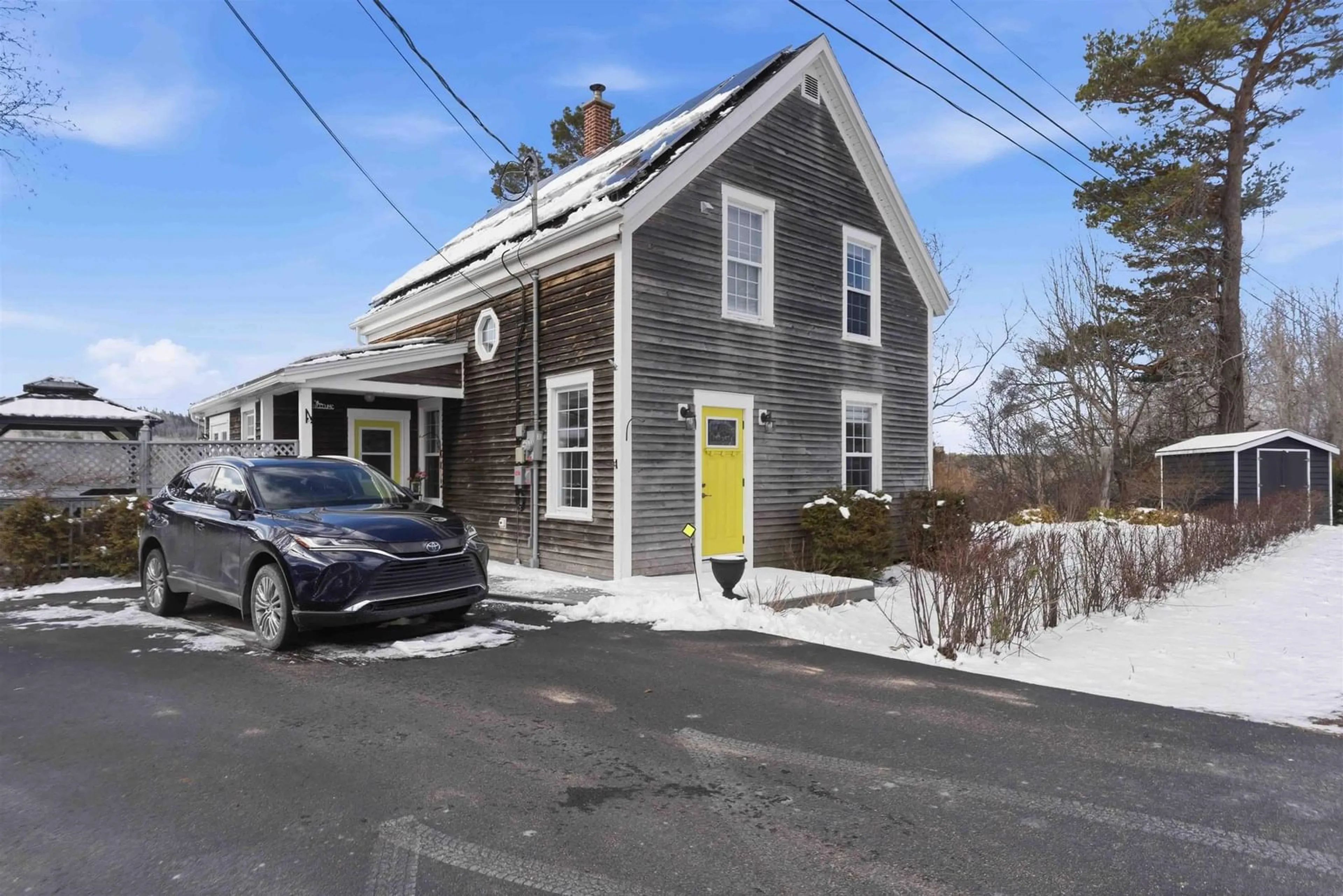 A pic from outside/outdoor area/front of a property/back of a property/a pic from drone, street for 5886 Highway 201, Paradise Nova Scotia B0P 1M0