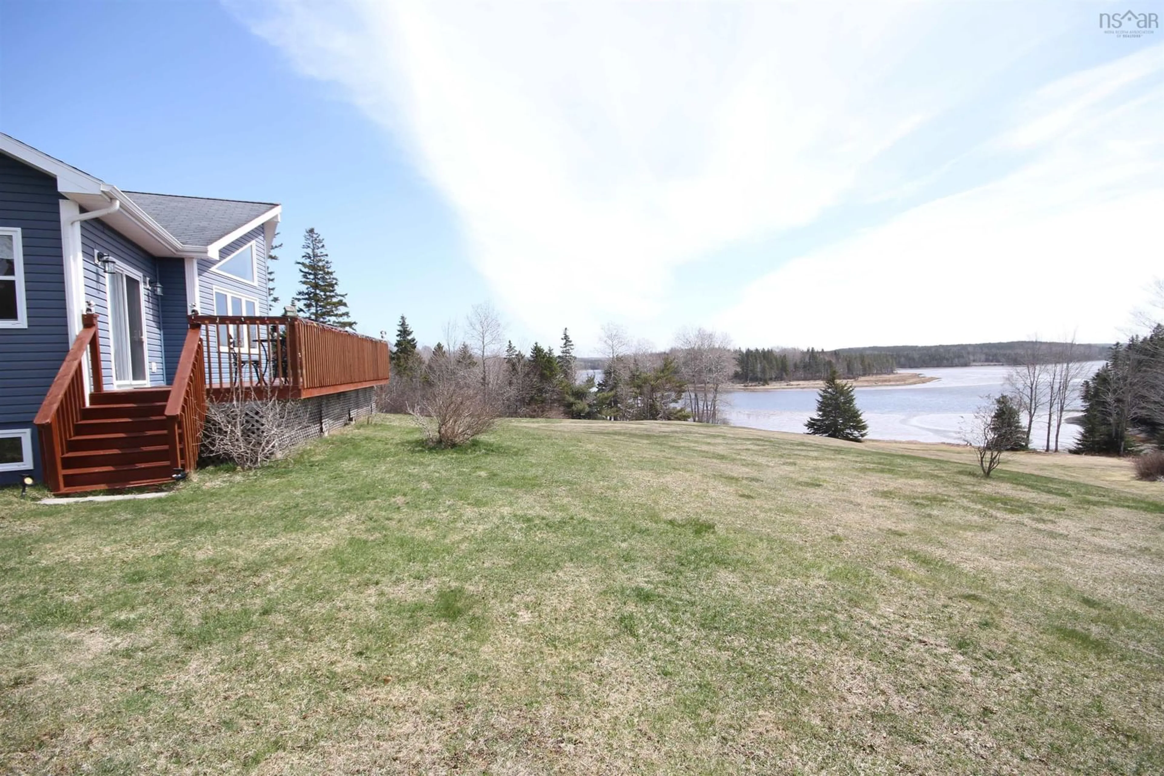 Patio, water/lake/river/ocean view for 543 Lower River Rd, Cleveland Nova Scotia B0E 1J0