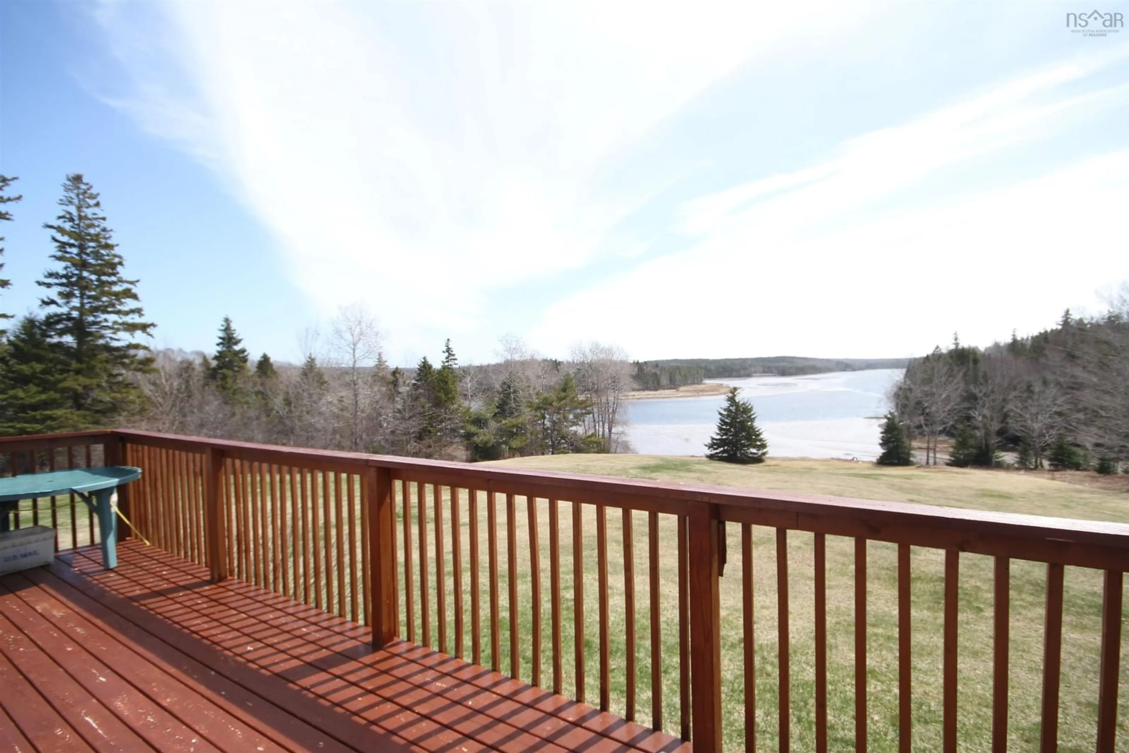 Patio, water/lake/river/ocean view for 543 Lower River Rd, Cleveland Nova Scotia B0E 1J0