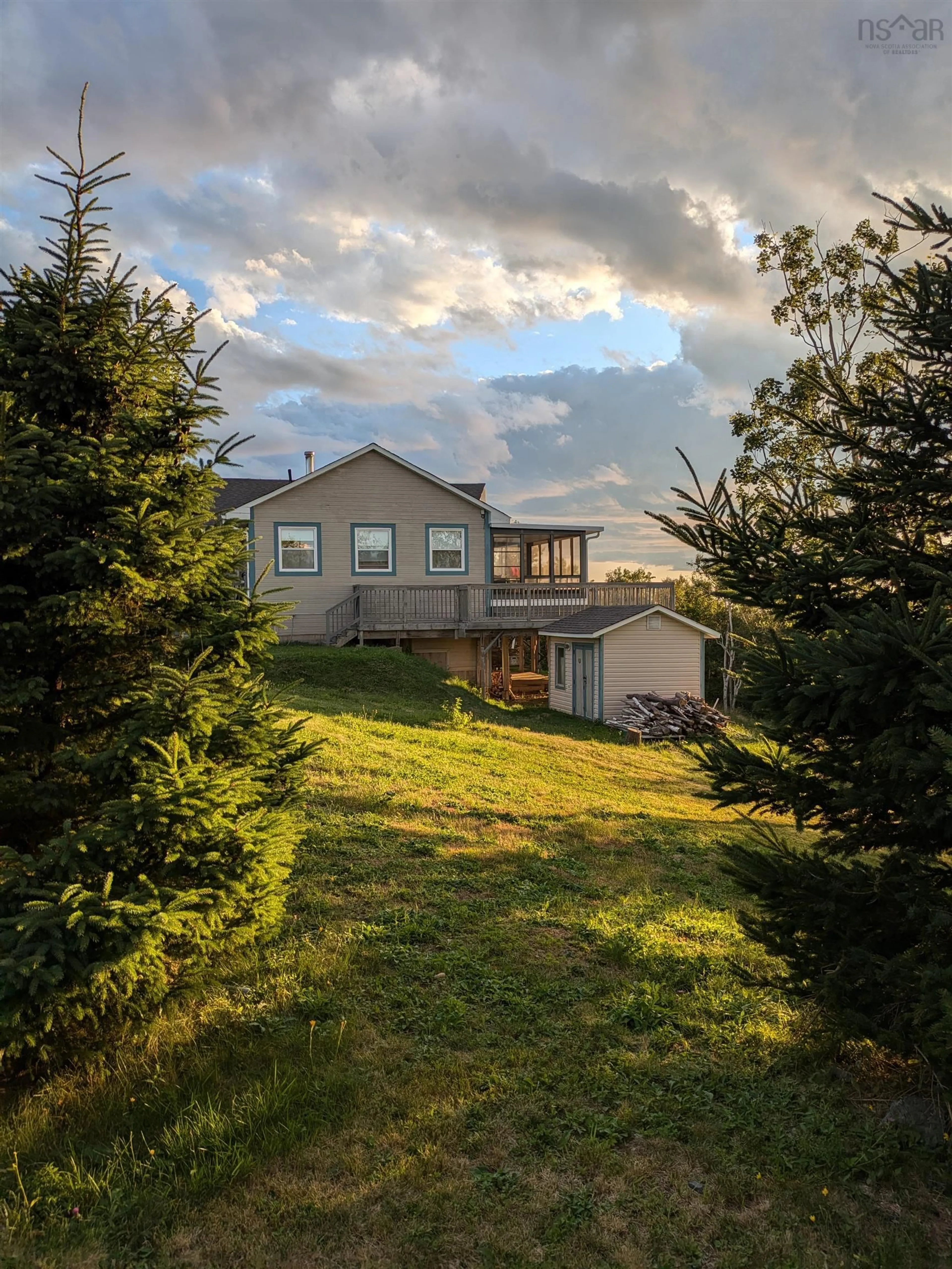 A pic from outside/outdoor area/front of a property/back of a property/a pic from drone, mountain view for 8642 Highway 337, Georgeville Nova Scotia B2G 2L1