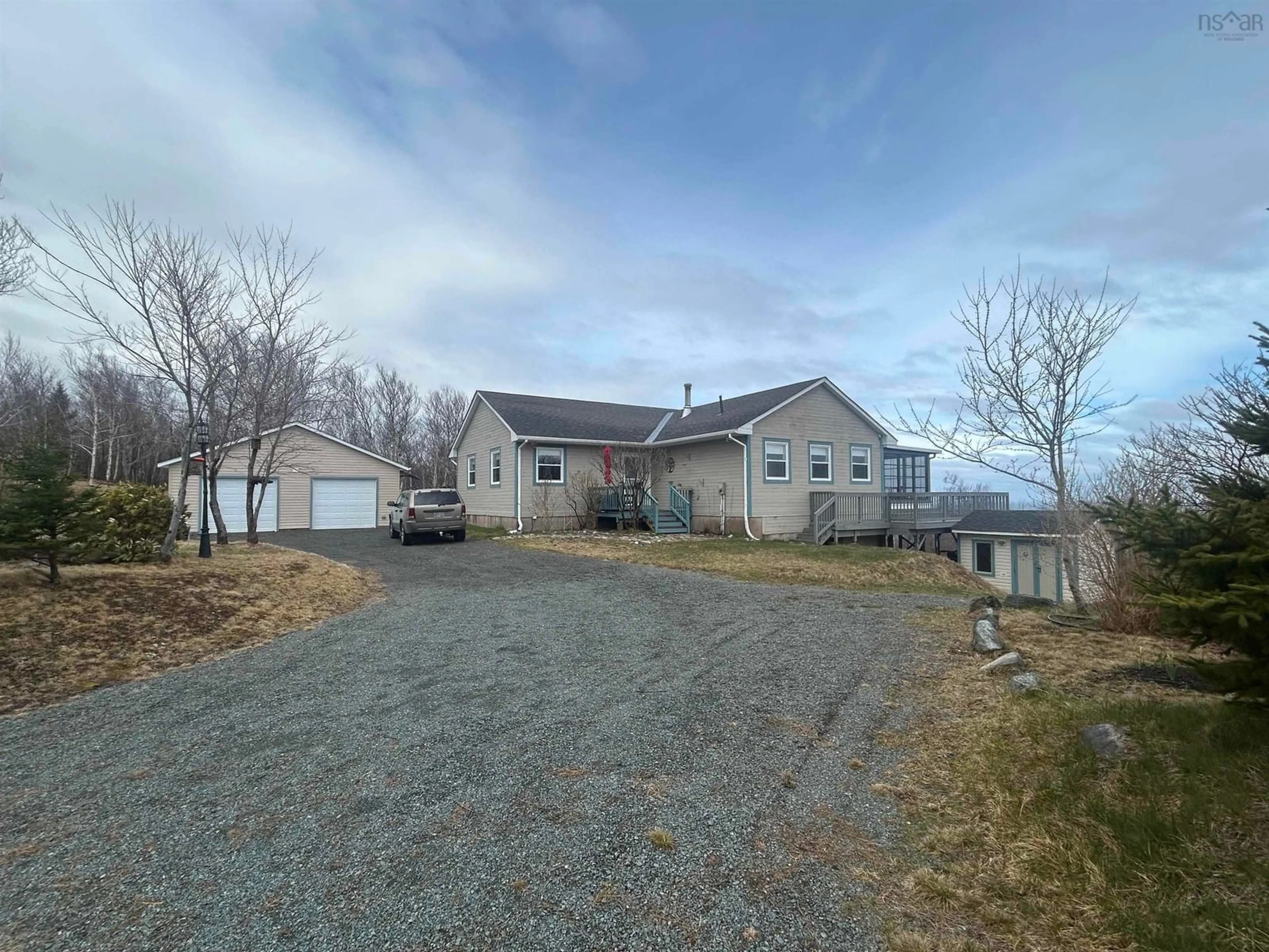A pic from outside/outdoor area/front of a property/back of a property/a pic from drone, unknown for 8642 Highway 337, Georgeville Nova Scotia B2G 2L1