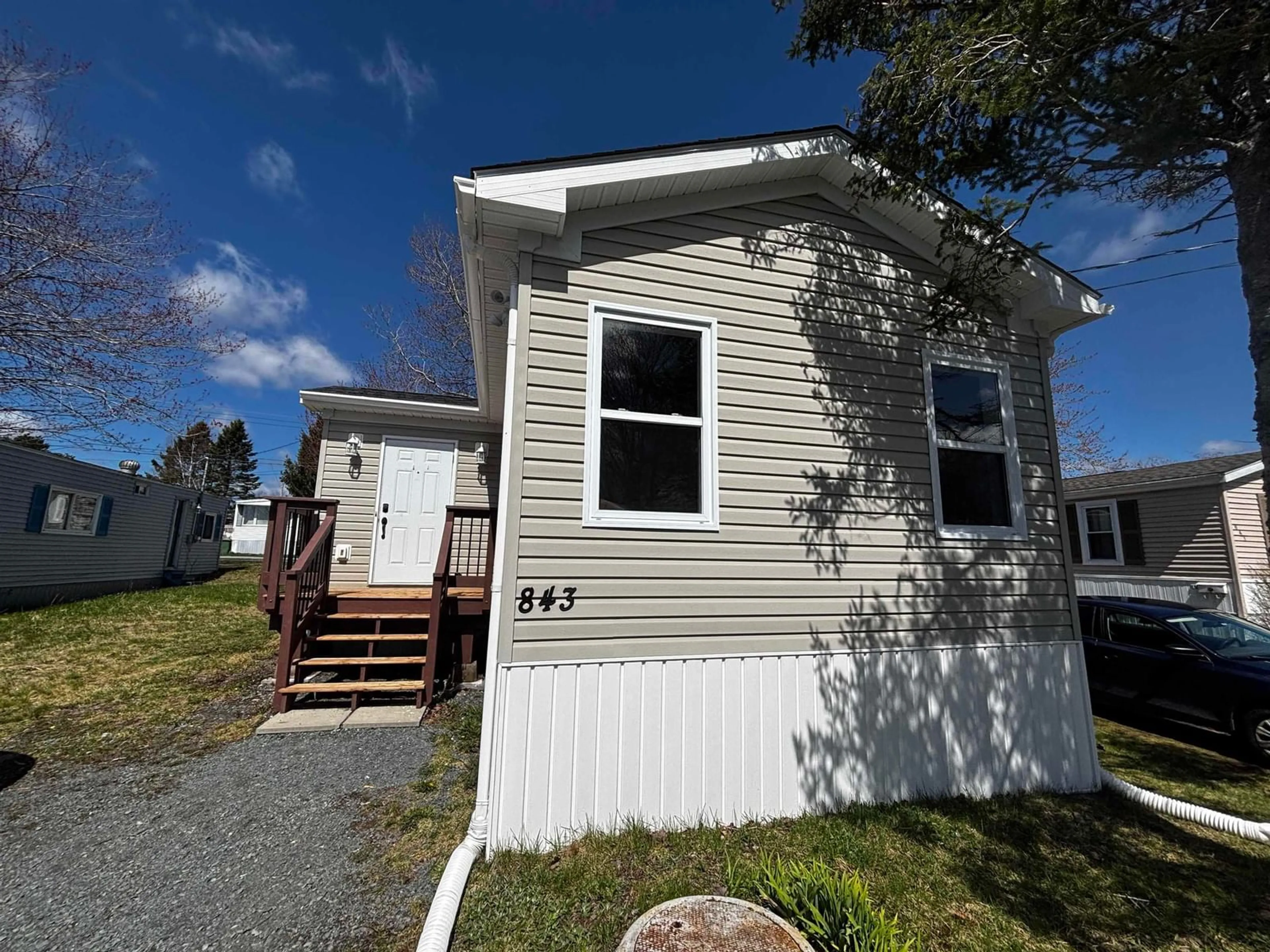 Home with vinyl exterior material, street for 843 Duggan Dr, Beaver Bank Nova Scotia B4E 1M4