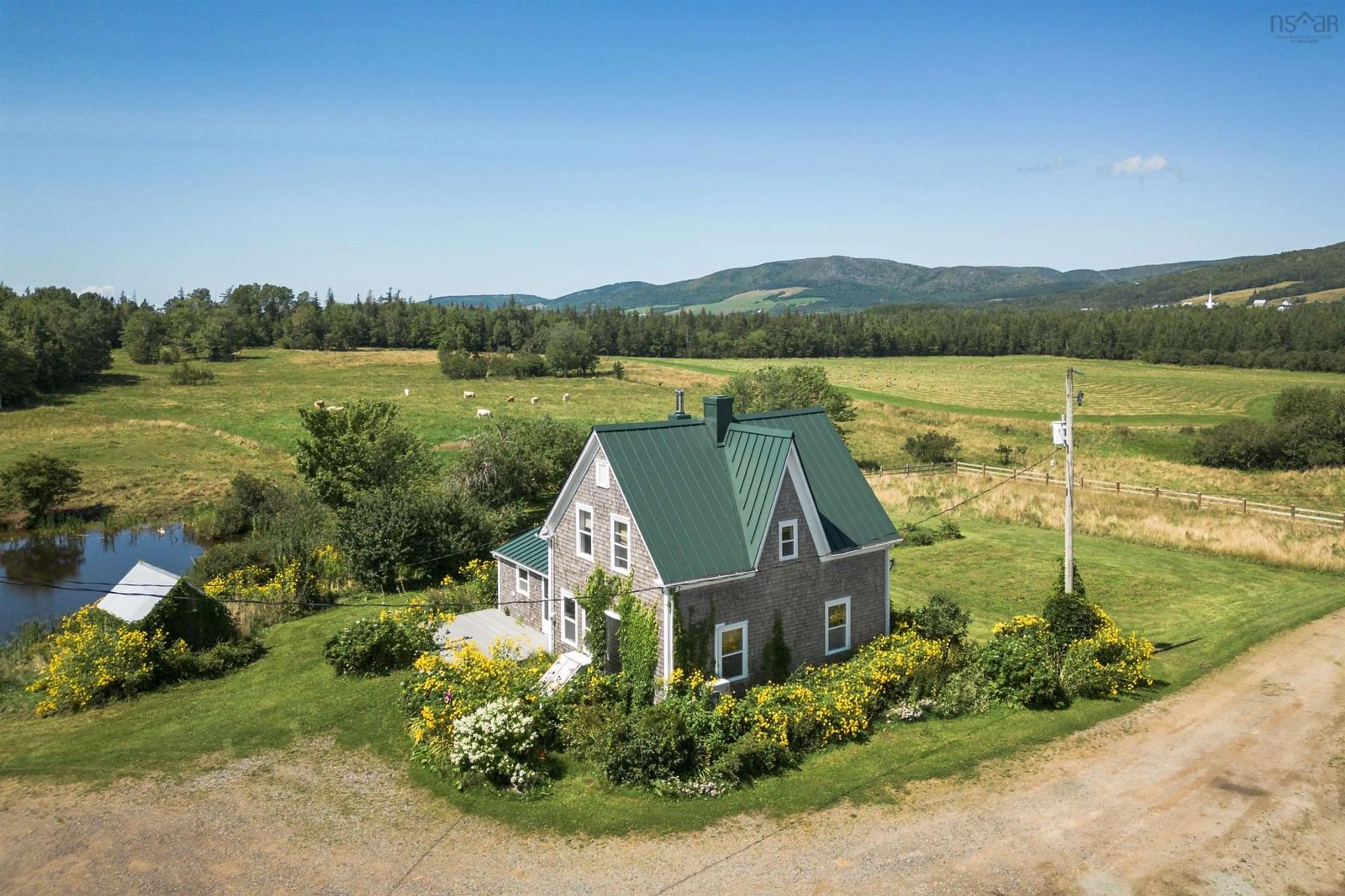 A pic from outside/outdoor area/front of a property/back of a property/a pic from drone, mountain view for 166 Rankinville Rd, Mabou Nova Scotia B0E 1X0