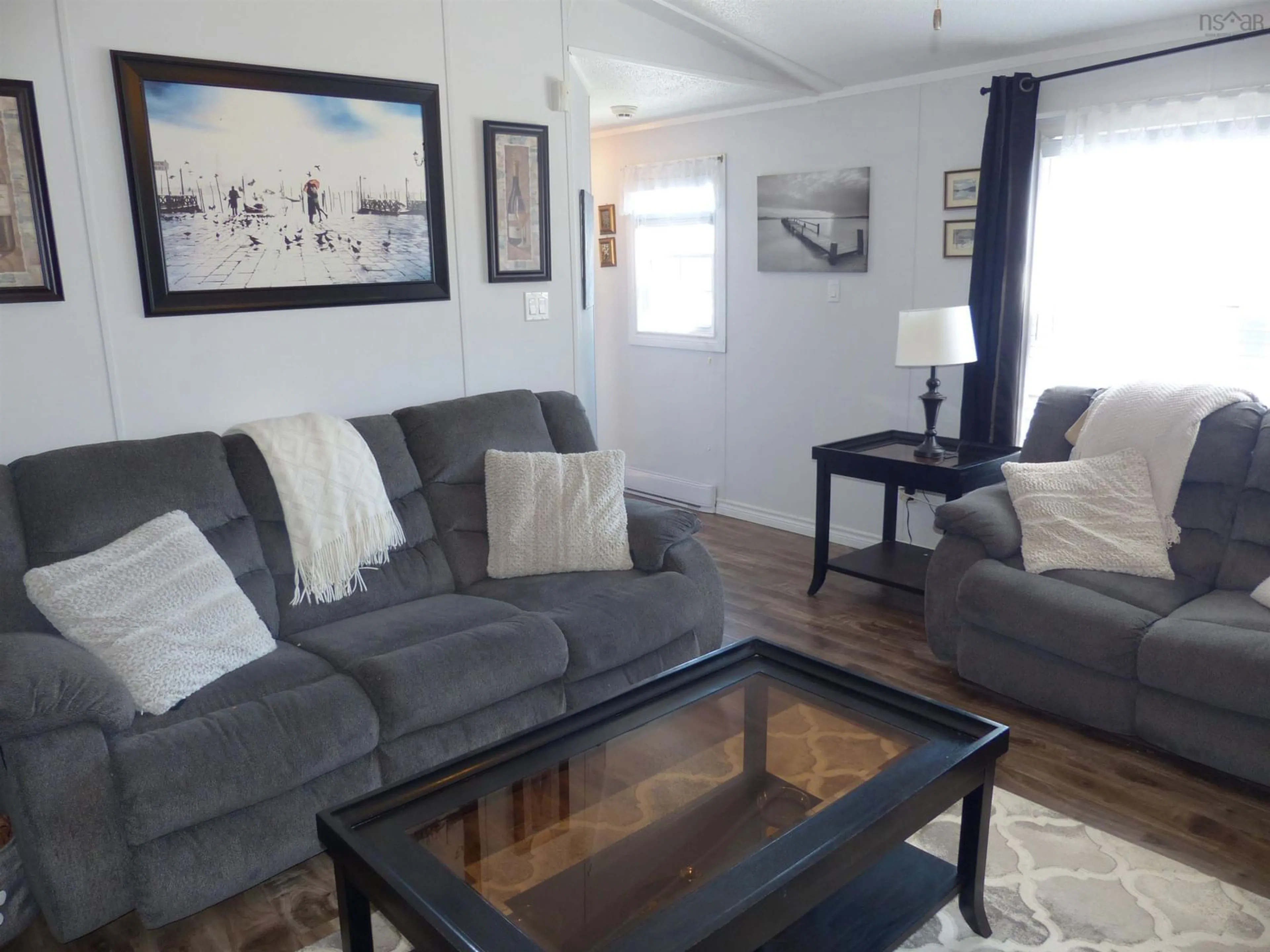 Living room with furniture, wood/laminate floor for 36 Skyline Dr, Harrietsfield Nova Scotia B3V 1B3