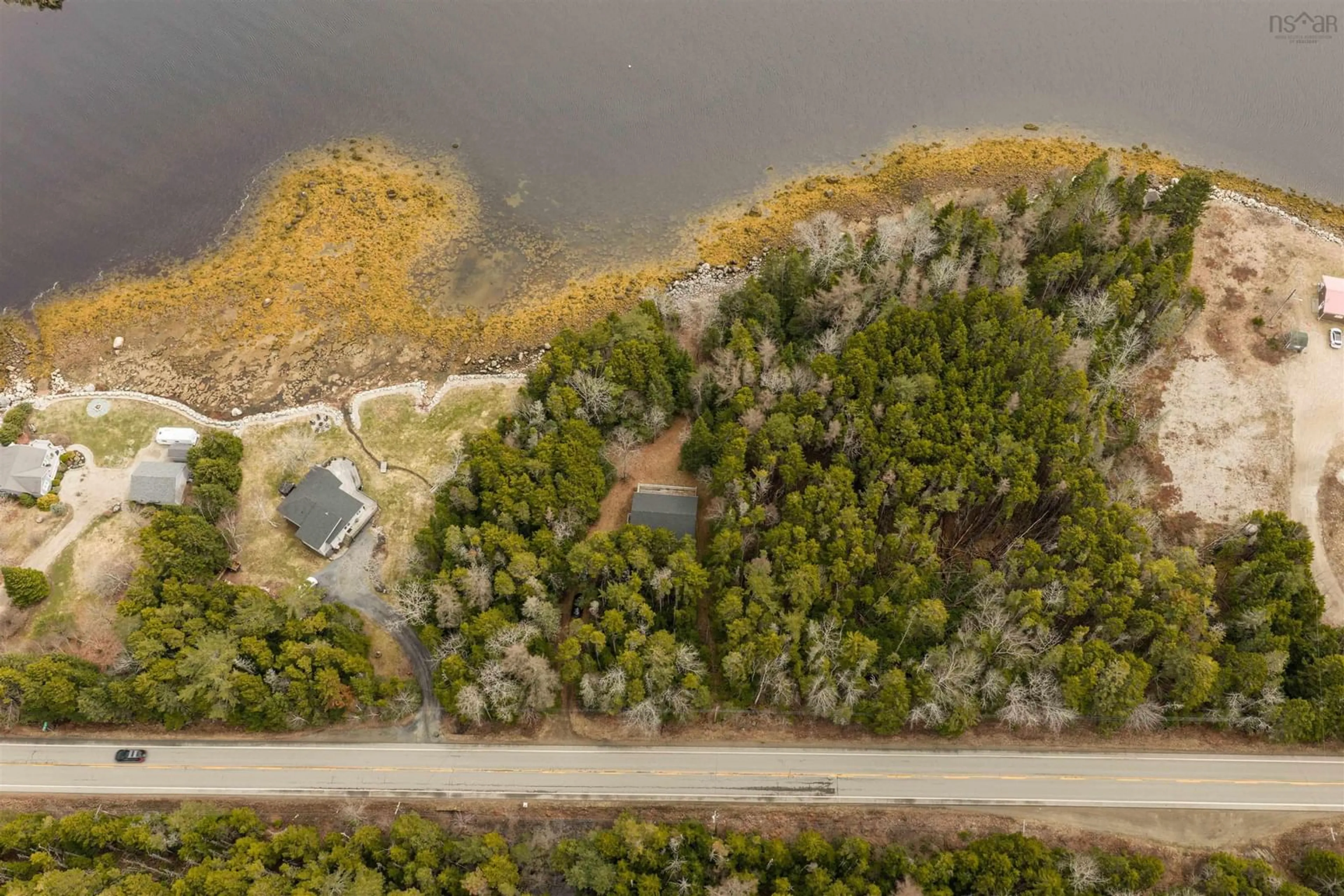 A pic from outside/outdoor area/front of a property/back of a property/a pic from drone, water/lake/river/ocean view for 2895 Highway 3, East Chester Nova Scotia B0J 1J0