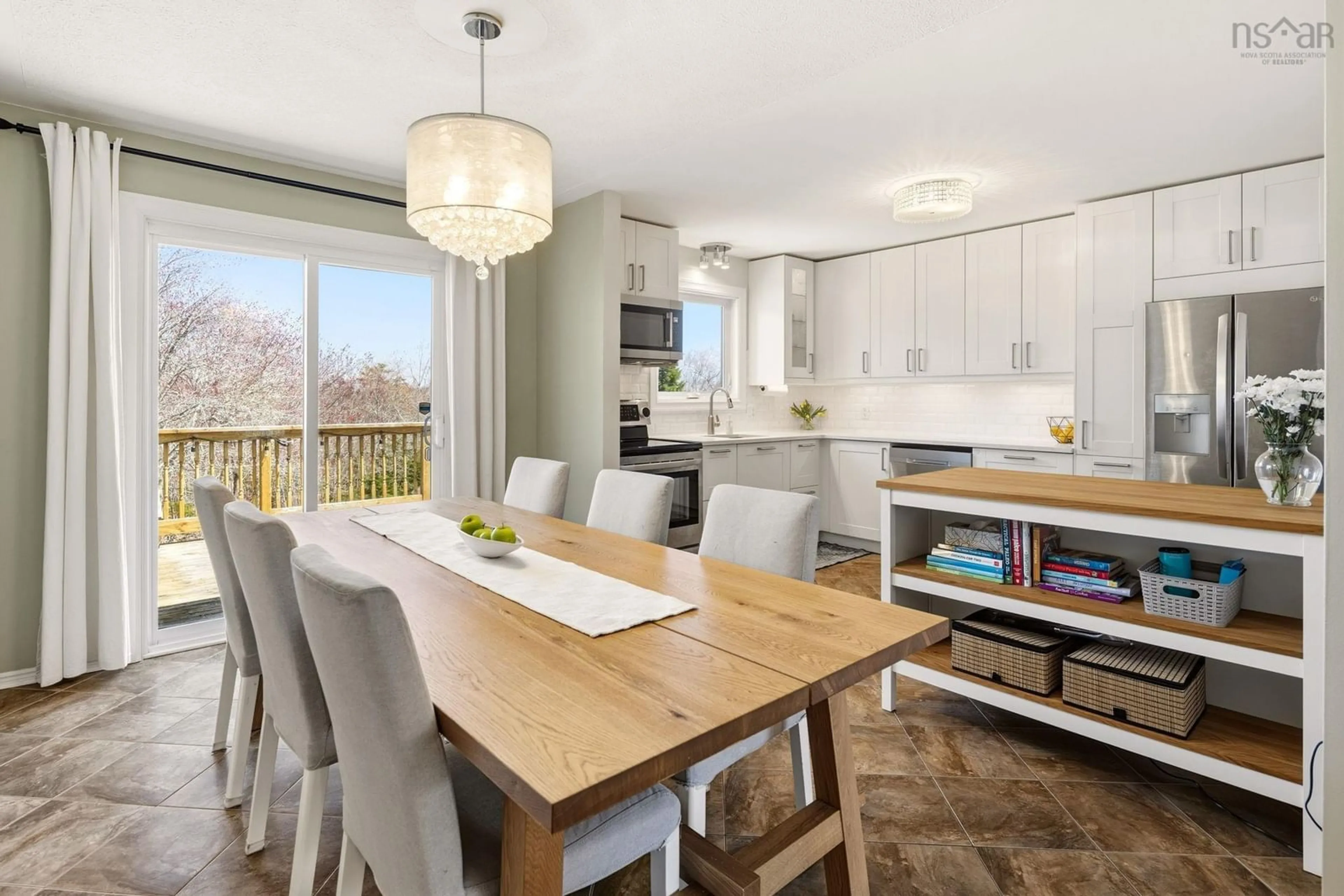 Open concept kitchen, wood/laminate floor for 47 Stratford Dr, Cole Harbour Nova Scotia B2V 2M7