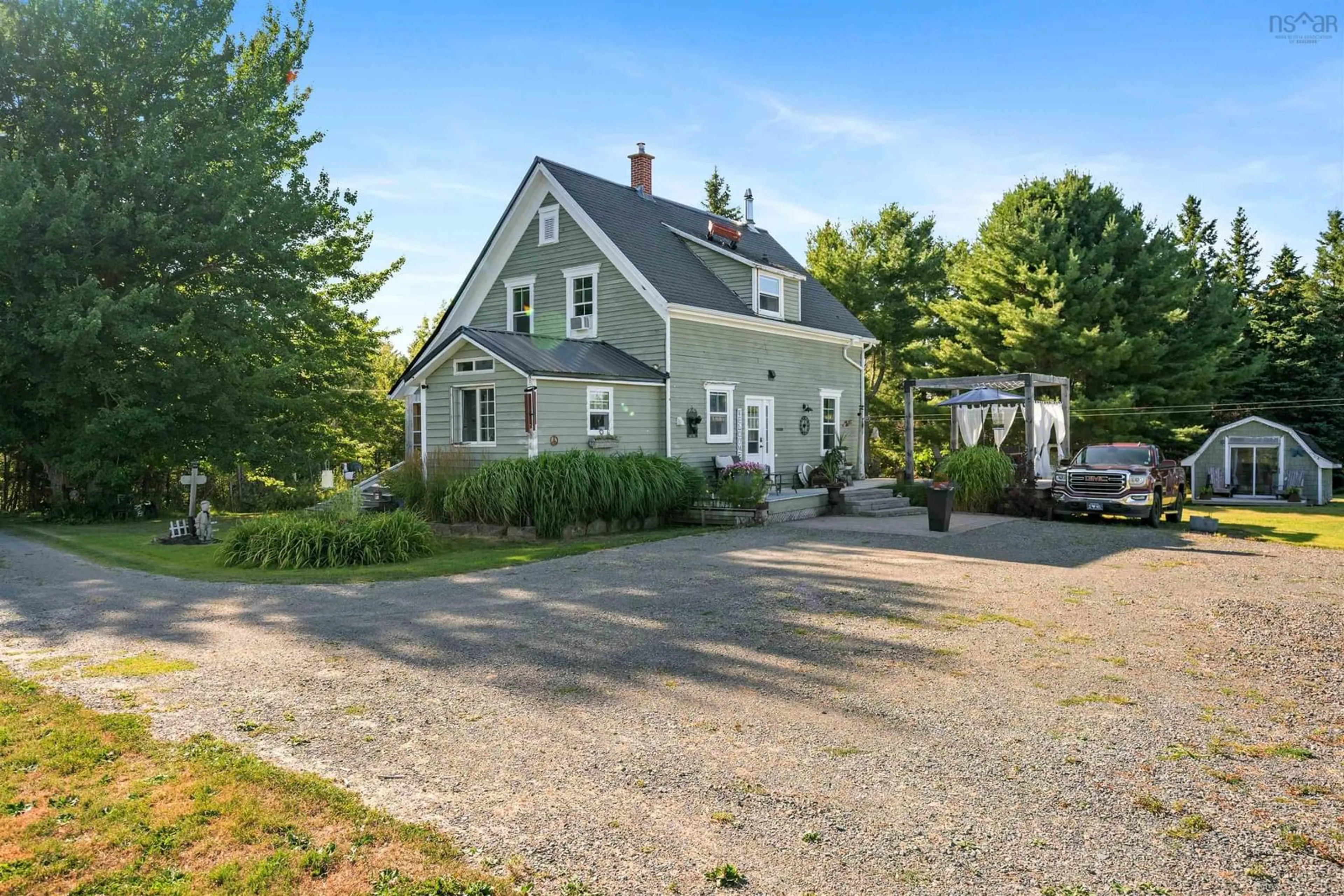 A pic from outside/outdoor area/front of a property/back of a property/a pic from drone, street for 3072 326 Hwy, Denmark Nova Scotia B0K 1V0