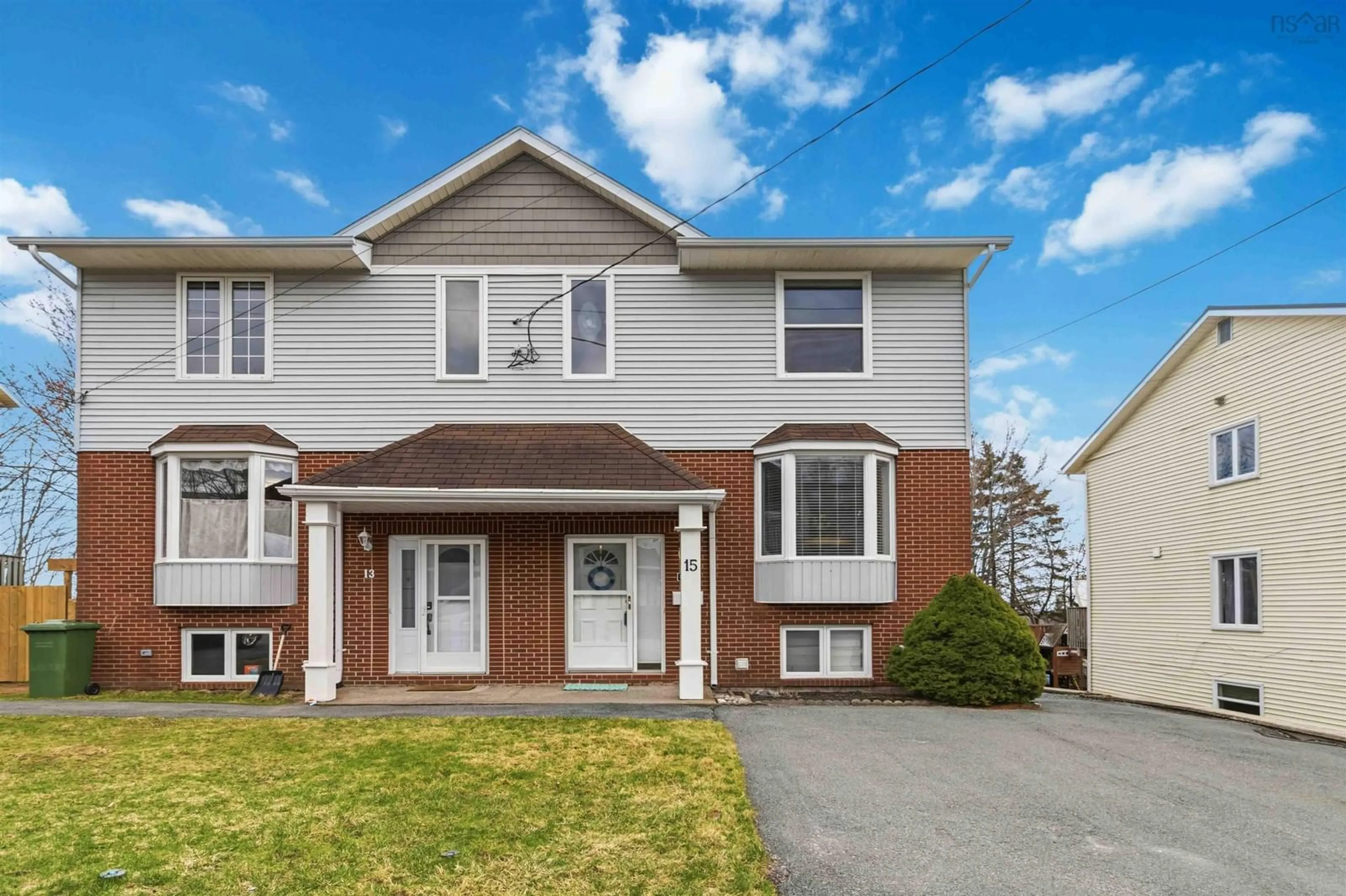 Home with vinyl exterior material, street for 15 Collins Grove, Dartmouth Nova Scotia B2W 4G3