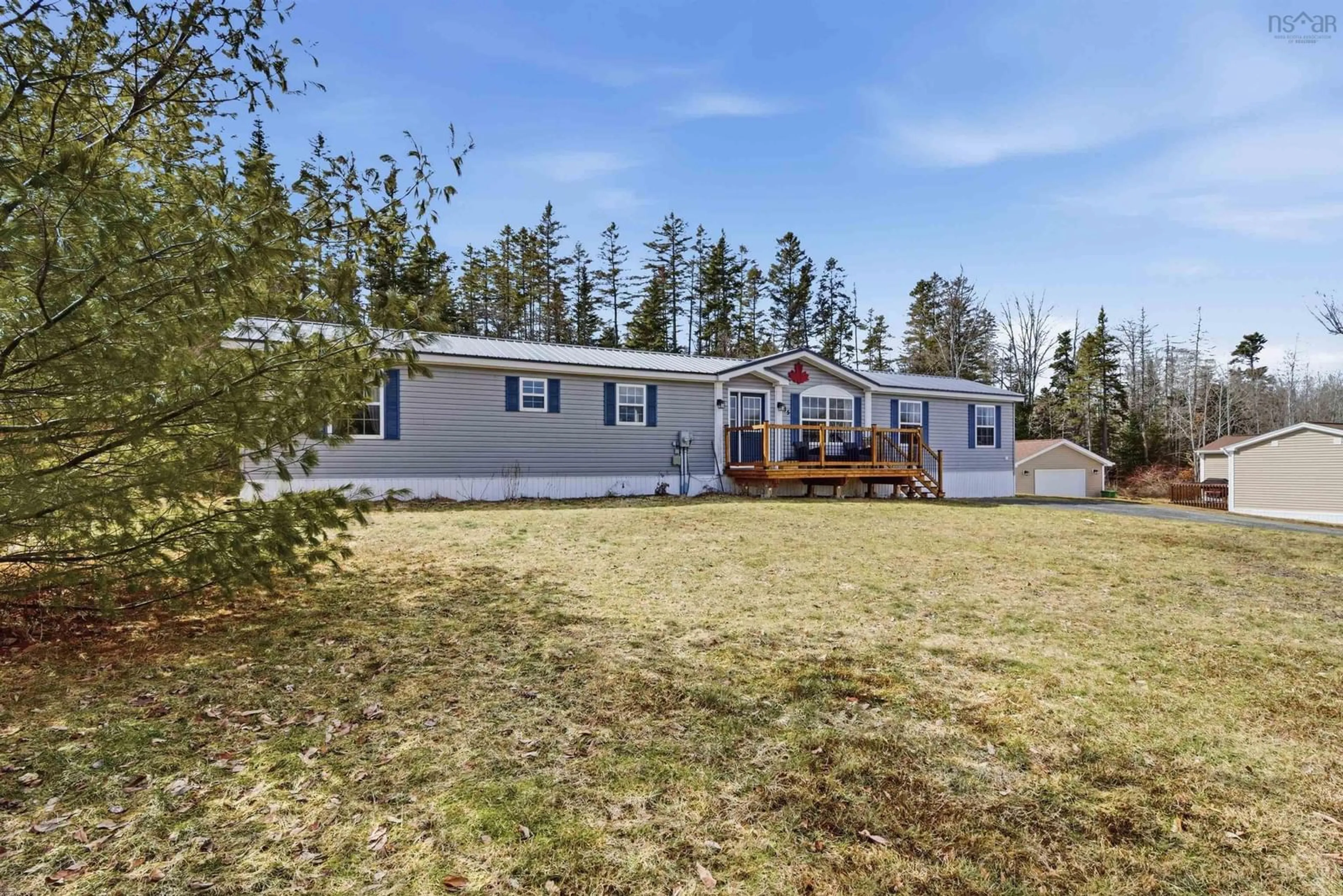 A pic from outside/outdoor area/front of a property/back of a property/a pic from drone, water/lake/river/ocean view for 65 Denise Dr, Three Mile Plains Nova Scotia B0N 2T0