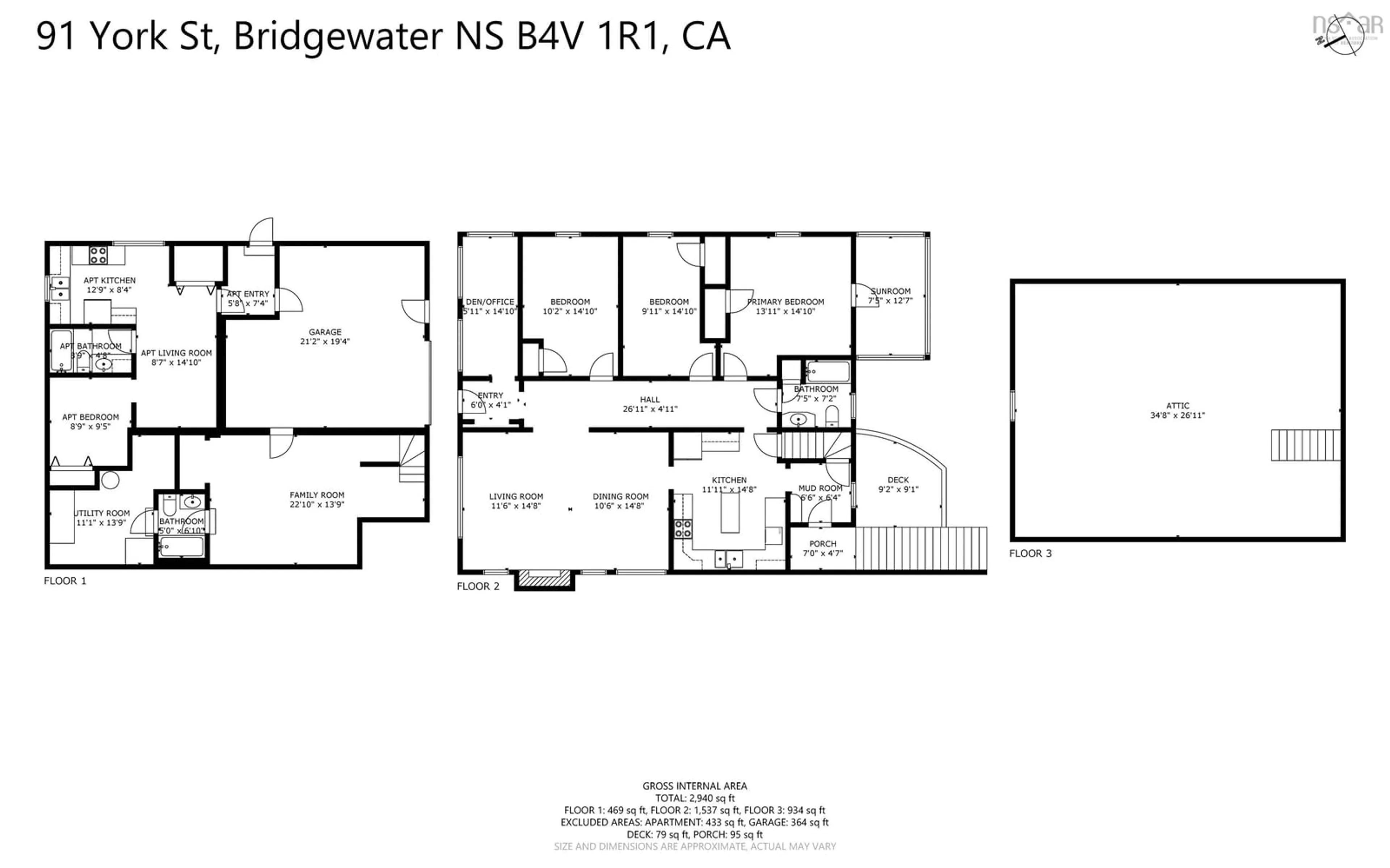 Floor plan for 91 York St, Bridgewater Nova Scotia B4V 1R1