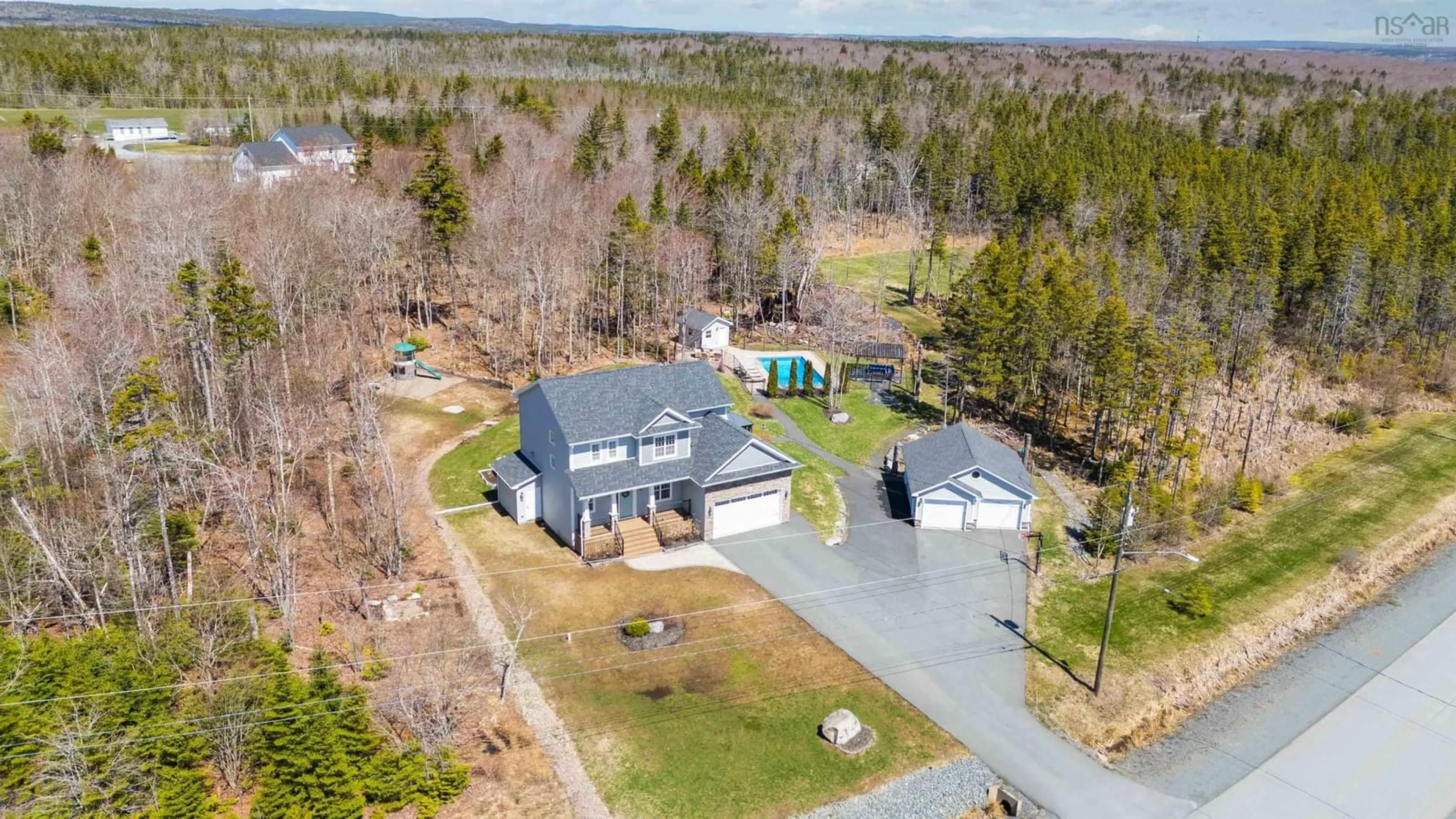 A pic from outside/outdoor area/front of a property/back of a property/a pic from drone, water/lake/river/ocean view for 94 Sheeba Dr, Hammonds Plains Nova Scotia B4B 0E3