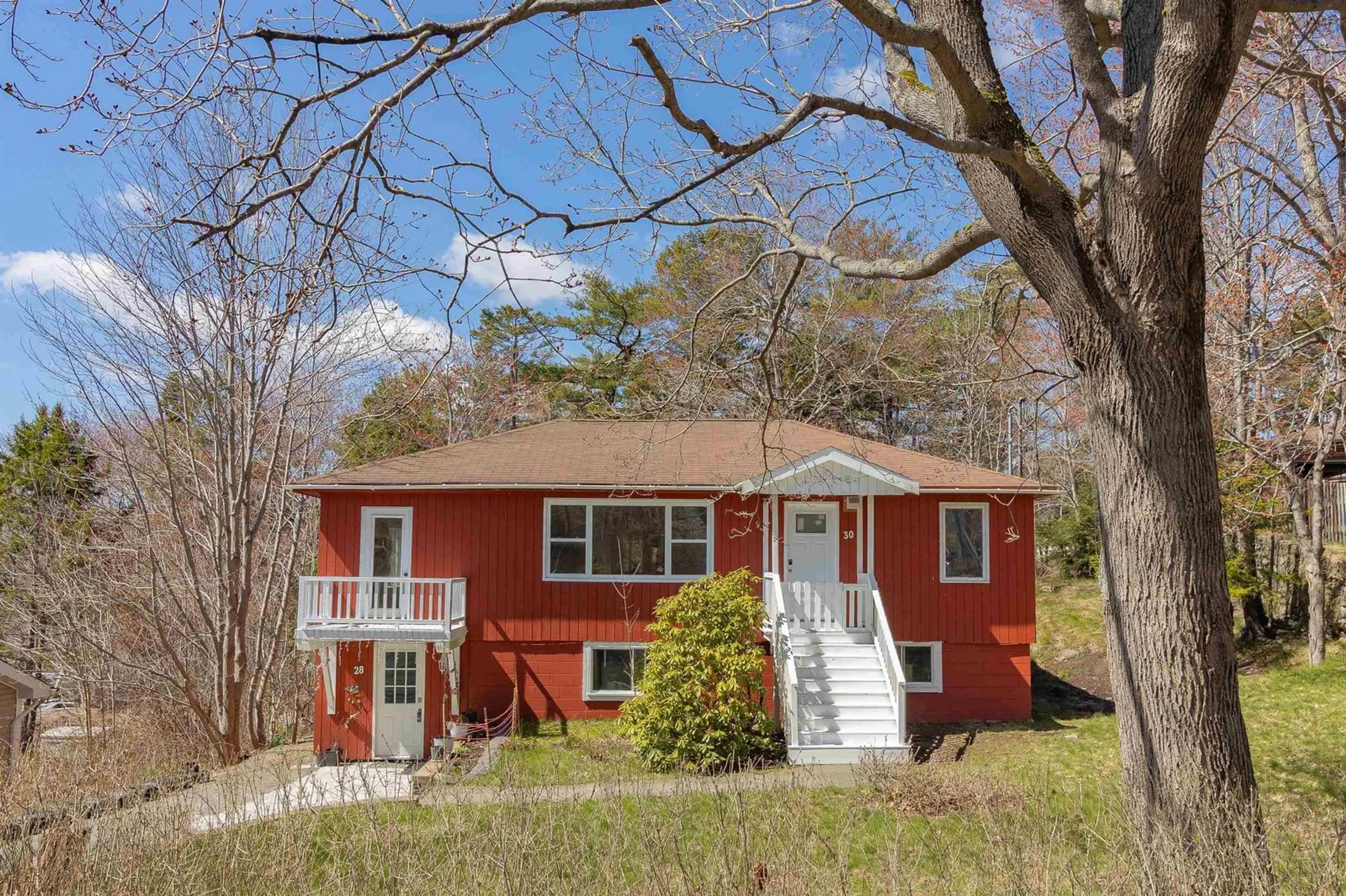 Home with vinyl exterior material, street for 28/30 High St, Bedford Nova Scotia B4A 0C4