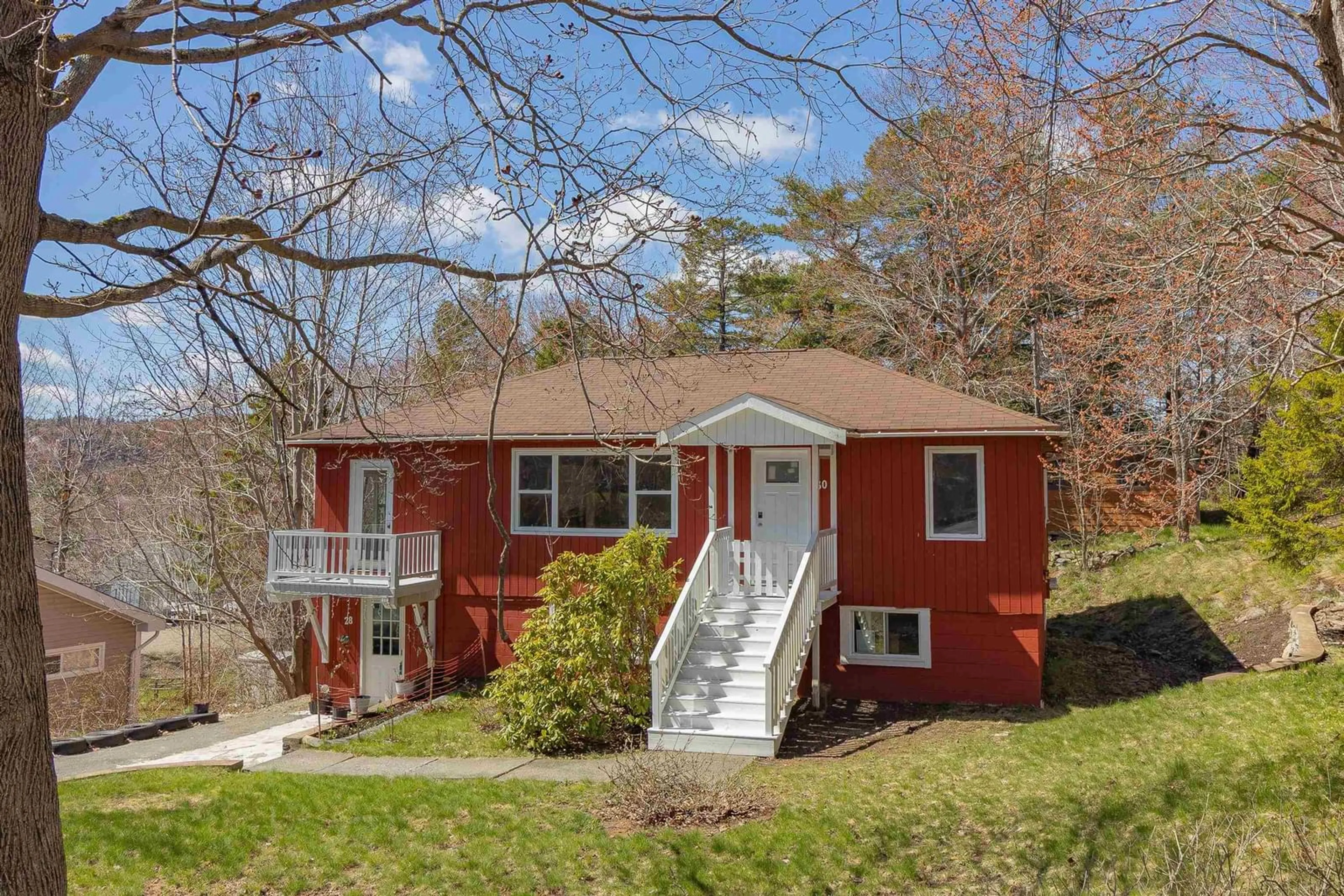 Home with vinyl exterior material, street for 28/30 High St, Bedford Nova Scotia B4A 0C4