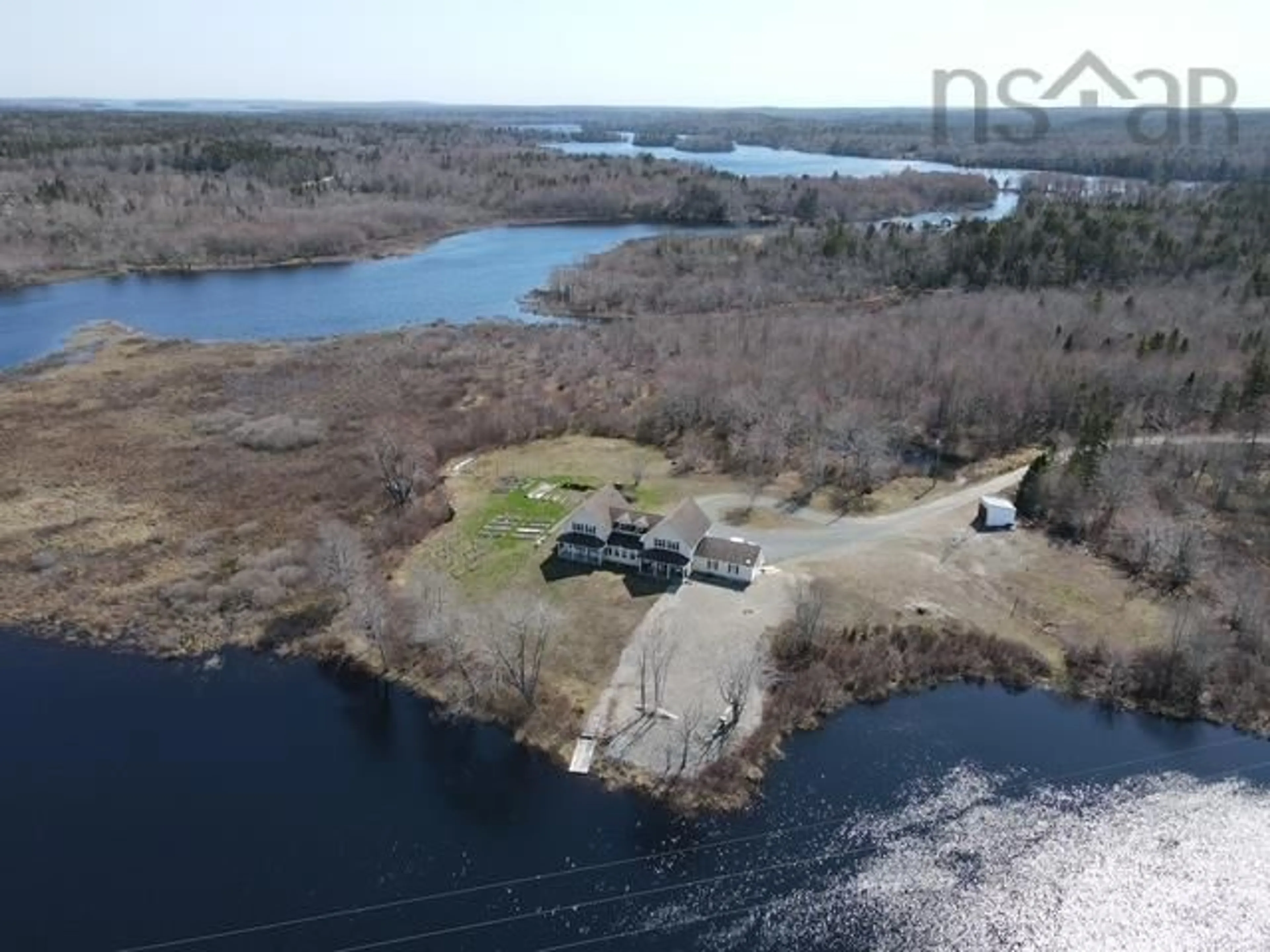 A pic from outside/outdoor area/front of a property/back of a property/a pic from drone, water/lake/river/ocean view for 114-116 Scotts Dr, Summerville Nova Scotia B5A 5J5