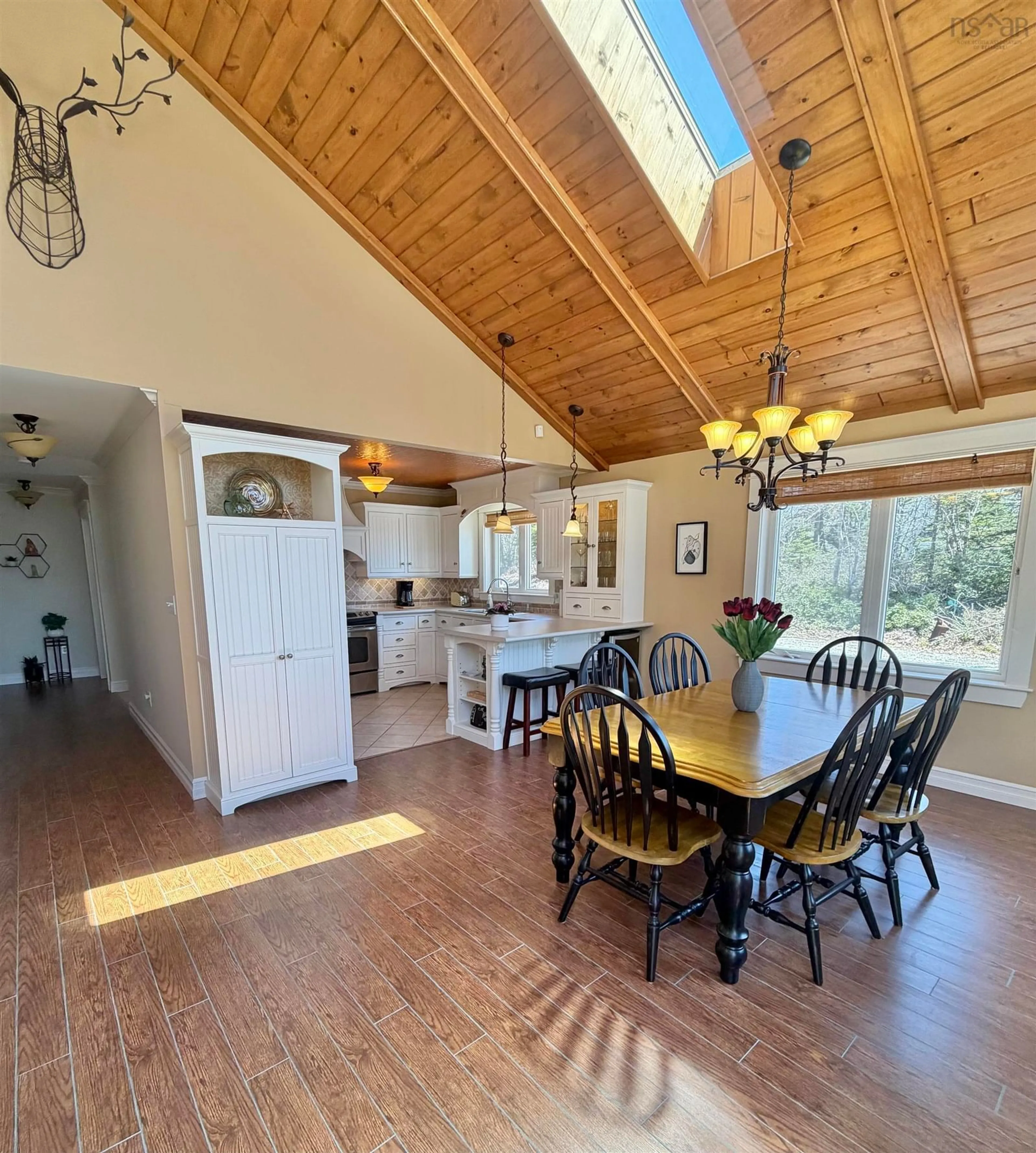 Dining room, wood/laminate floor for 50 Somes Lake Lane, Canaan Nova Scotia B0W 3M0