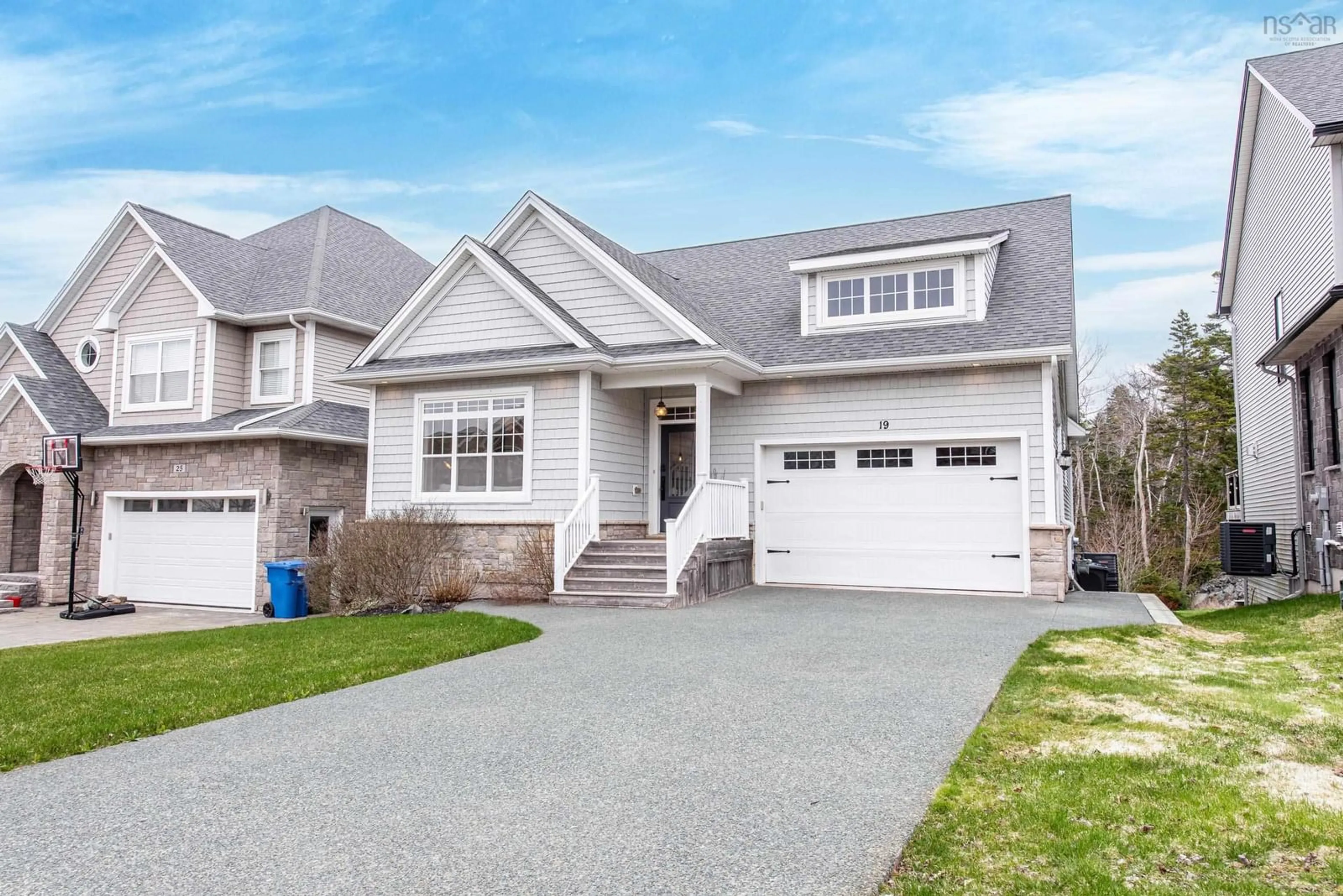 Home with vinyl exterior material, street for 19 Cranfield Crt, West Bedford Nova Scotia B4B 0S8