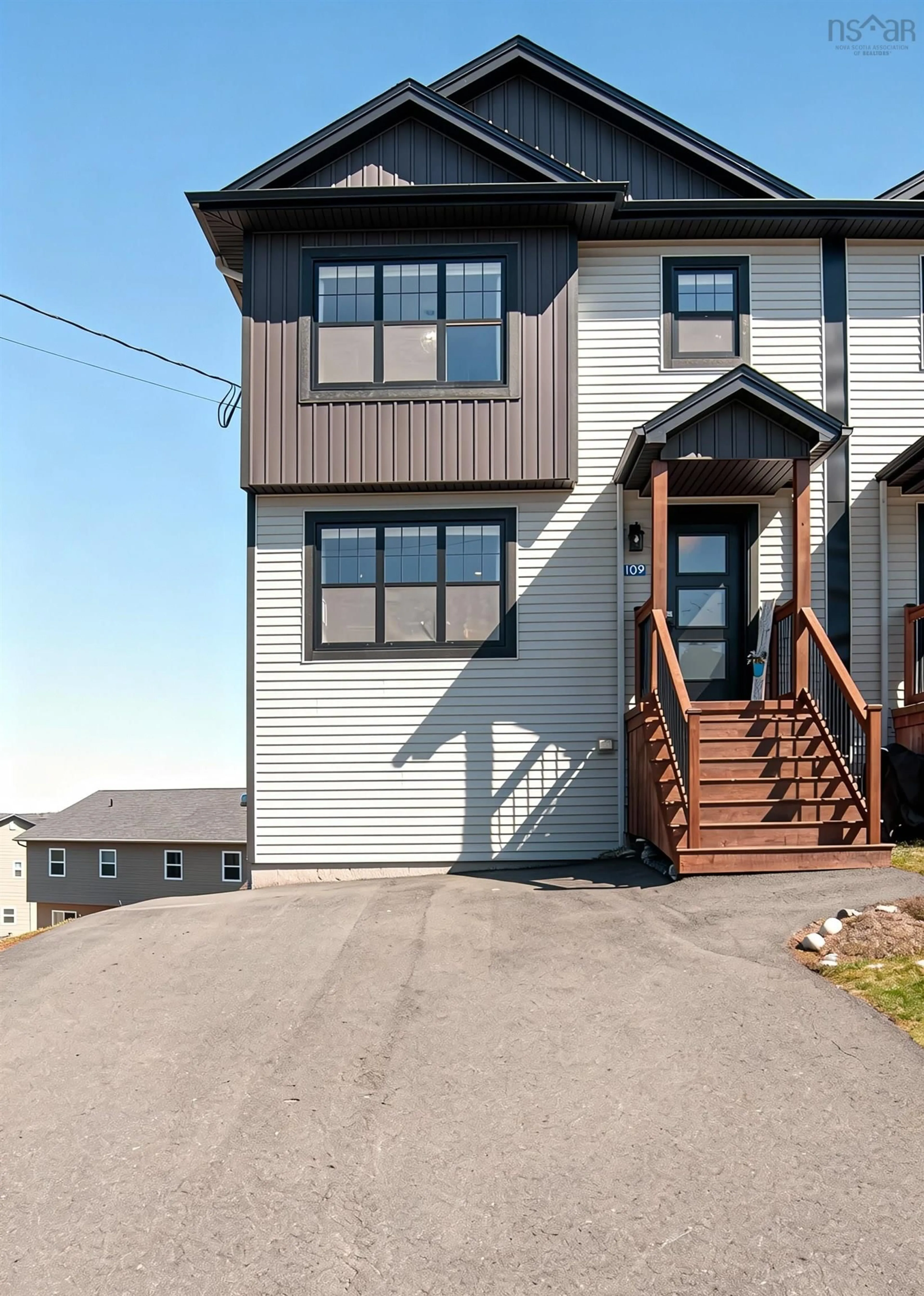 Home with vinyl exterior material, street for 109 Executive Dr, Middle Sackville Nova Scotia B4E 3A7