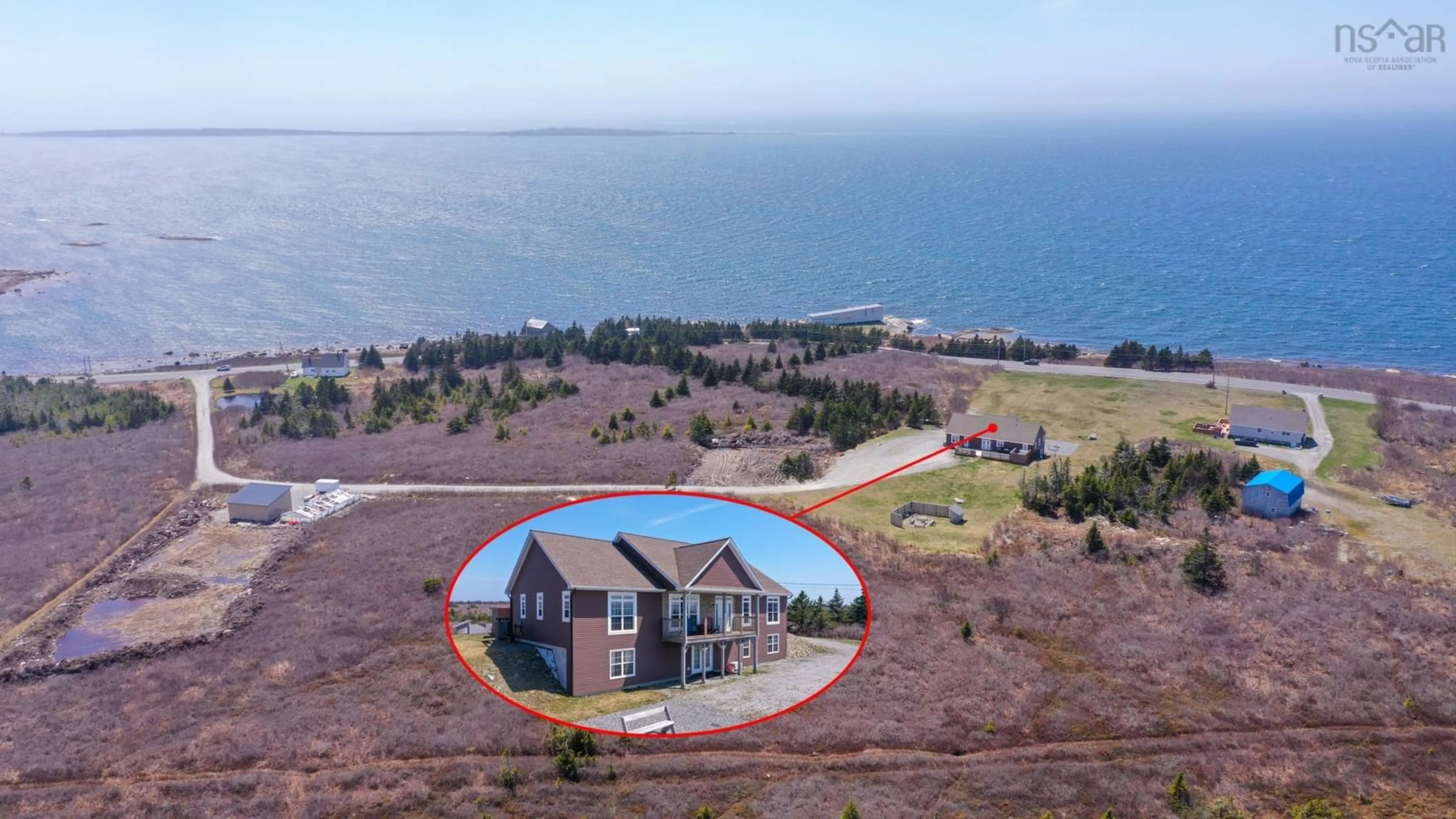 A pic from outside/outdoor area/front of a property/back of a property/a pic from drone, water/lake/river/ocean view for 5990 Hwy 3, Shag Harbour Nova Scotia B0W 3B0