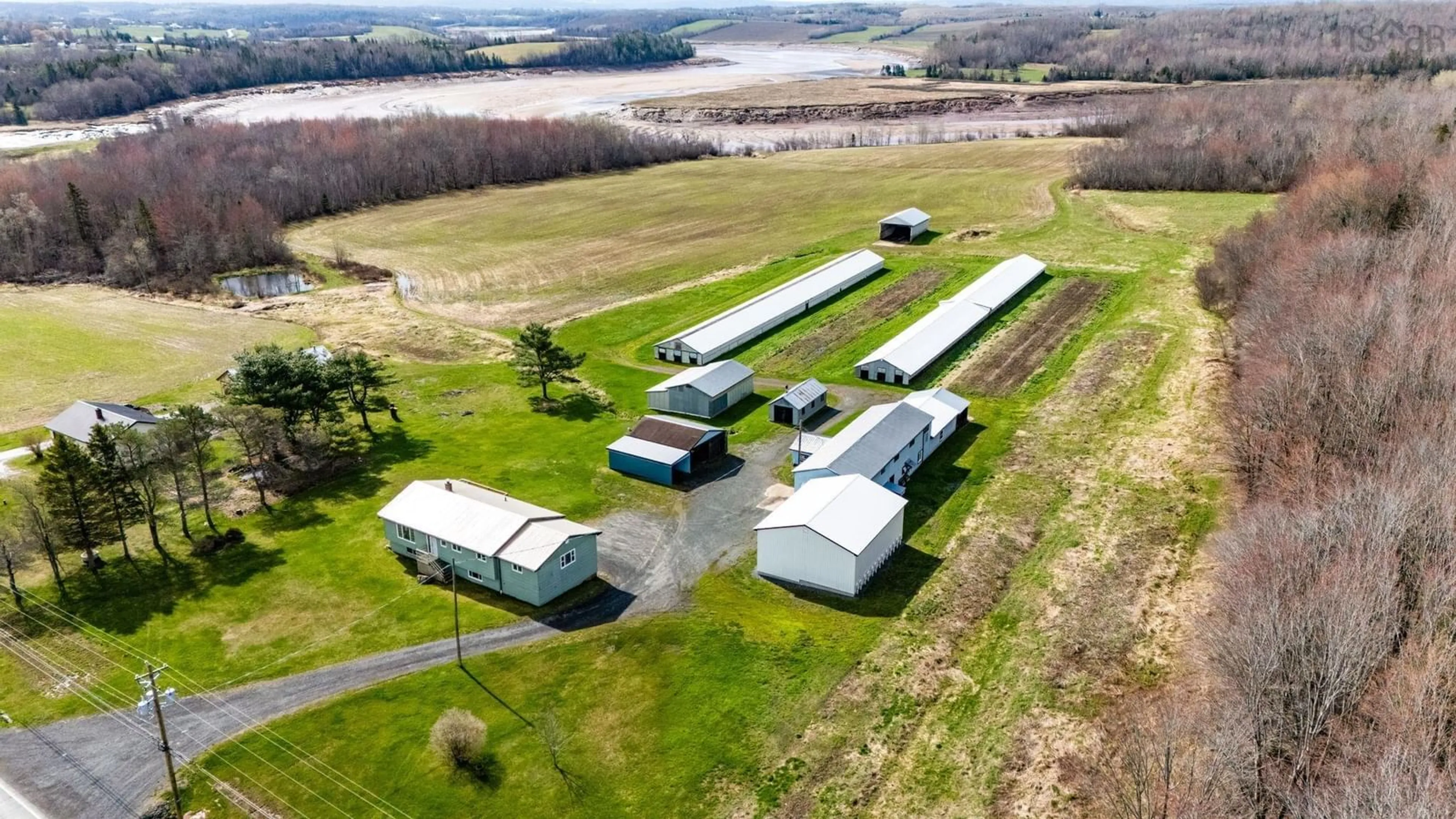 A pic from outside/outdoor area/front of a property/back of a property/a pic from drone, building for 2849 Highway 215, Centre Burlington Nova Scotia B0N 2A0