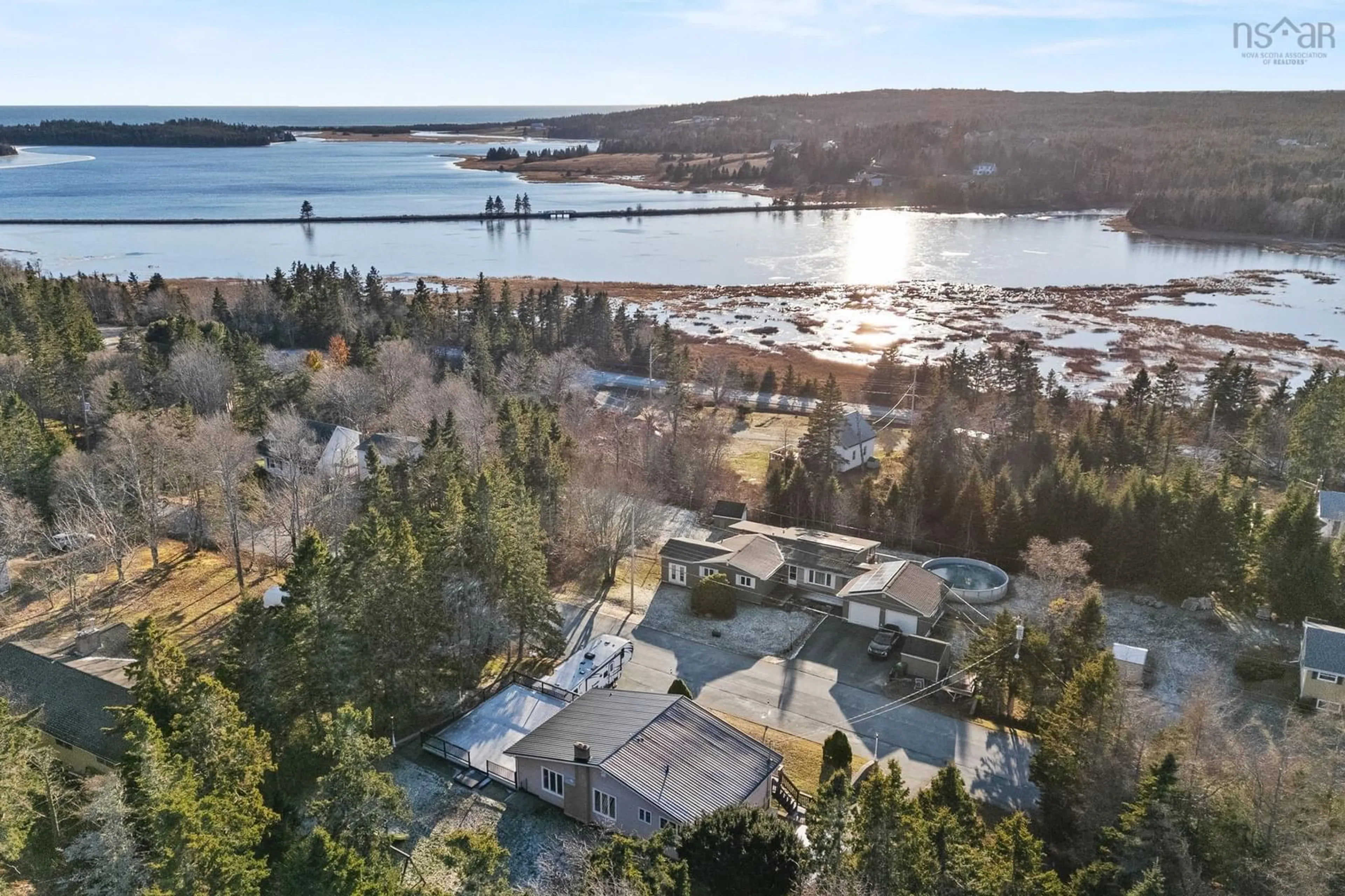 A pic from outside/outdoor area/front of a property/back of a property/a pic from drone, water/lake/river/ocean view for 44 Lahey Dr, West Lawrencetown Nova Scotia B2Z 1R2