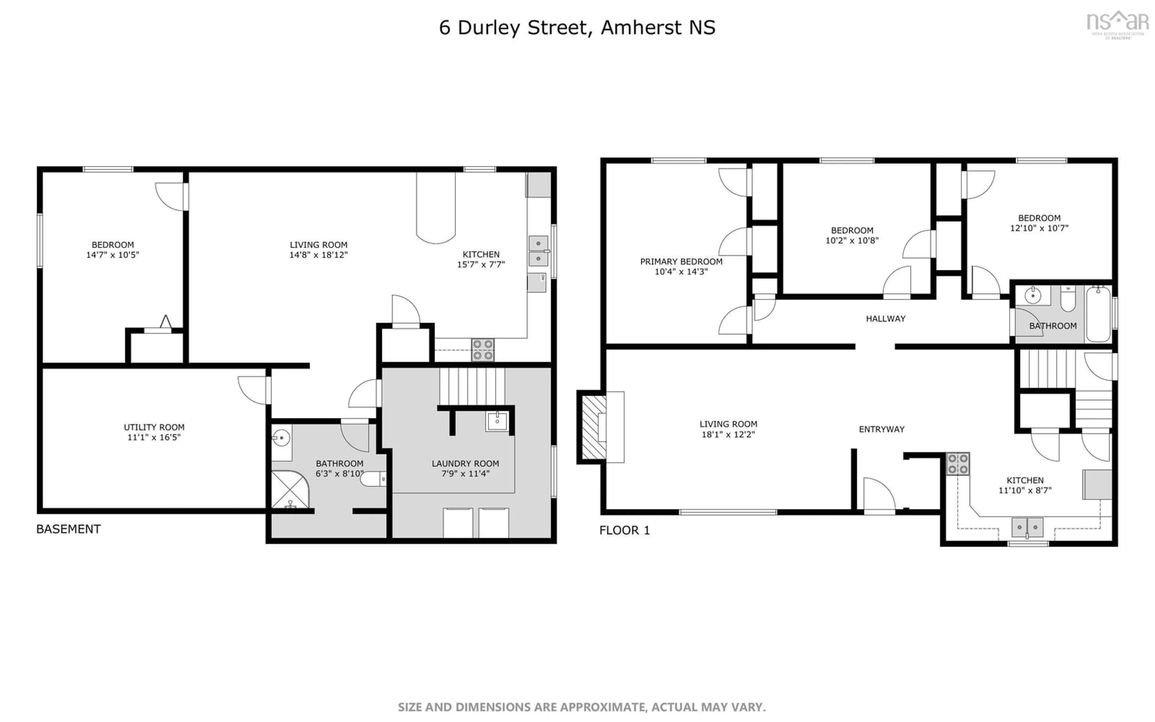 Floor plan for 6 Durley St, Amherst Nova Scotia B4H 2B1