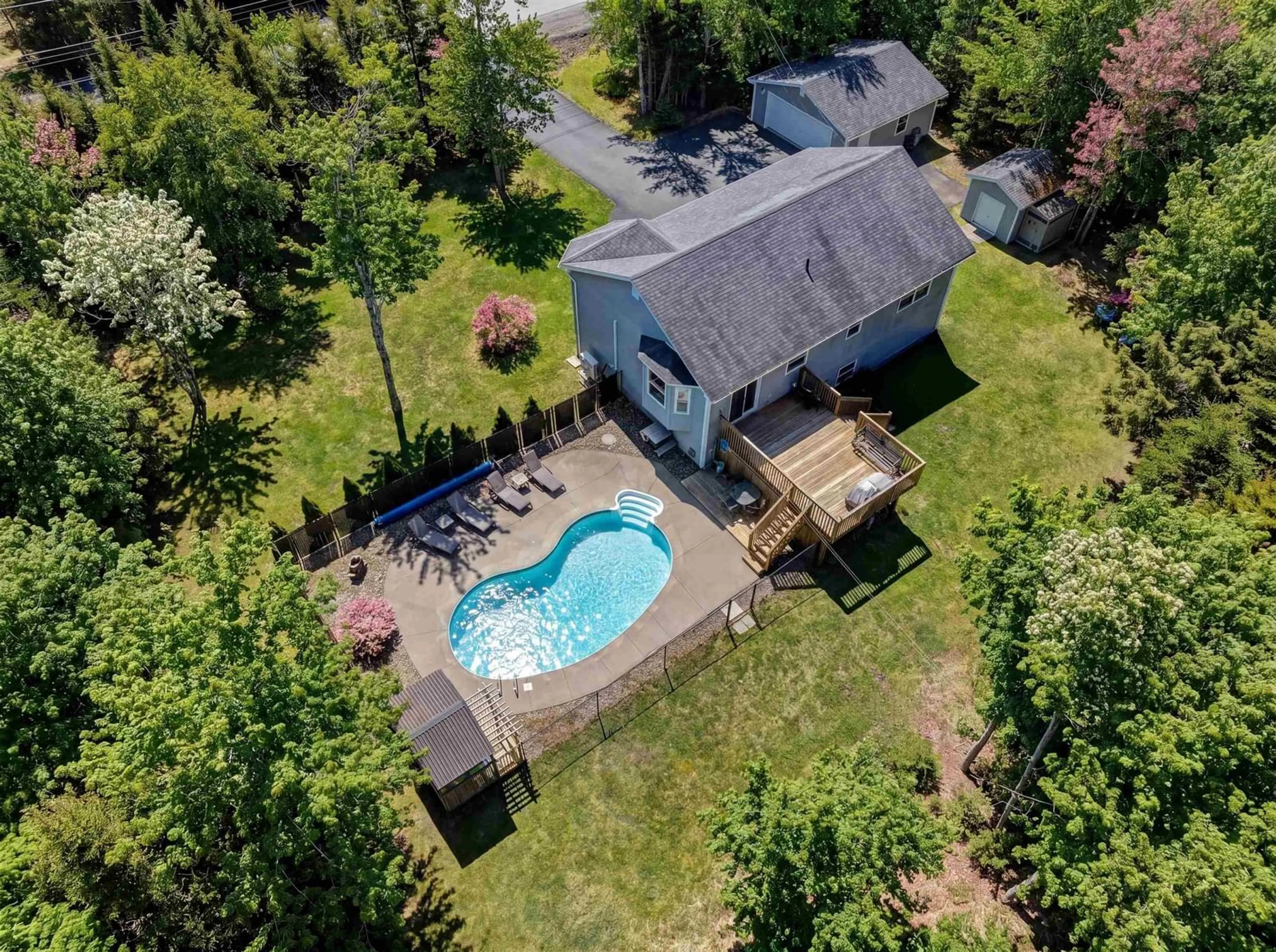 A pic from outside/outdoor area/front of a property/back of a property/a pic from drone, water/lake/river/ocean view for 439 Newbury Rd, Lucasville Nova Scotia B4B 0C6