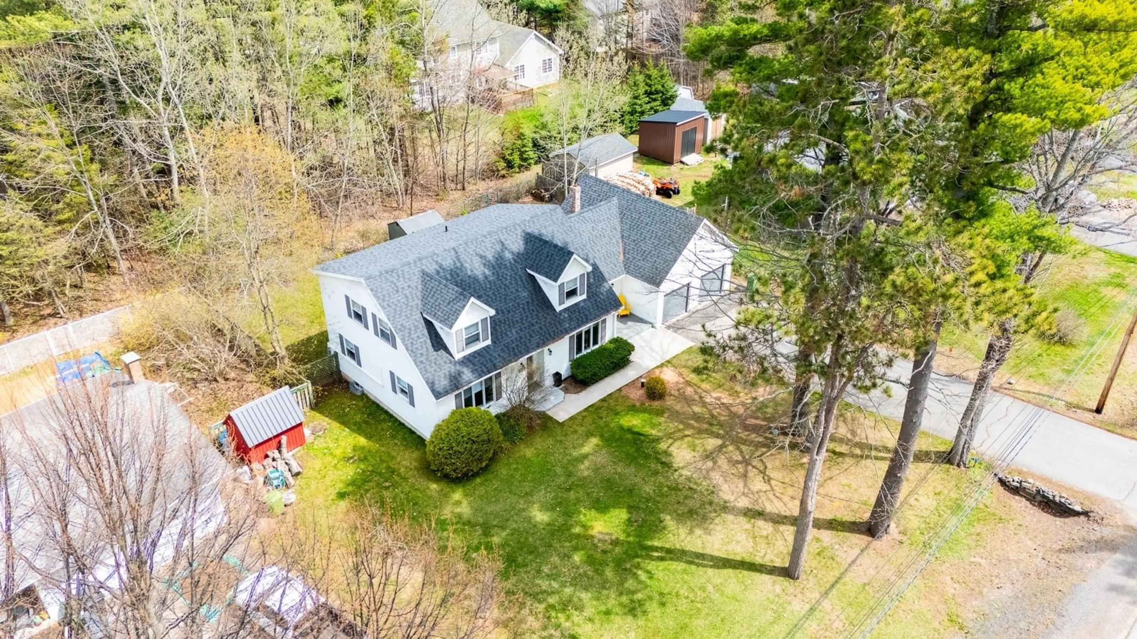 A pic from outside/outdoor area/front of a property/back of a property/a pic from drone, street for 1558 Meghan Drive Dr, Coldbrook Nova Scotia B4R 1A1
