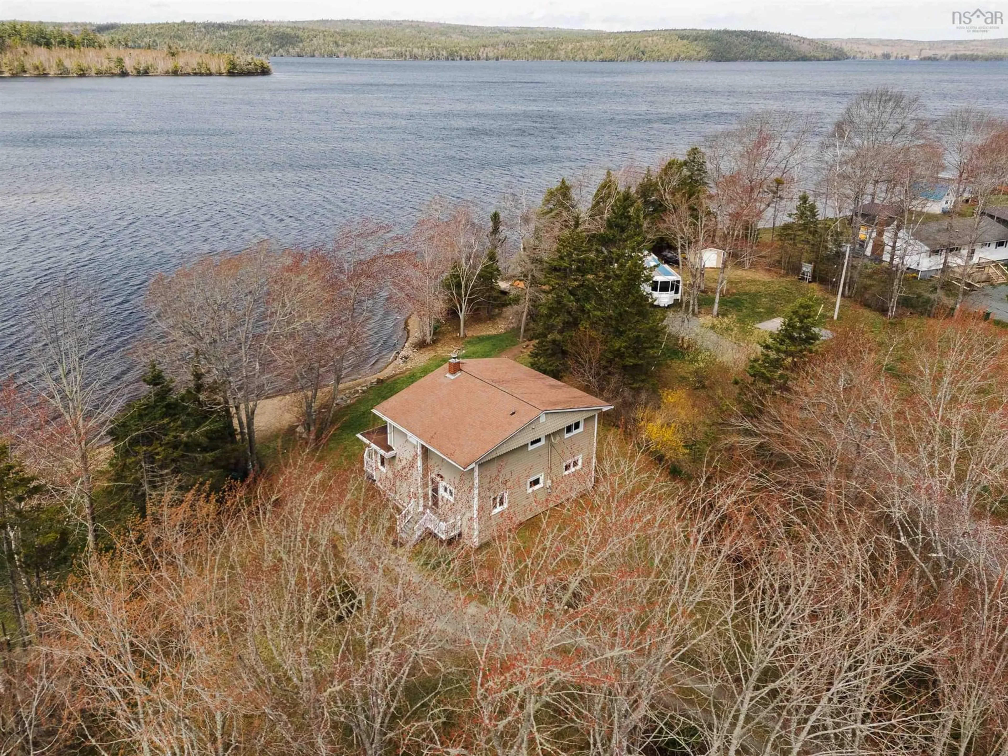 A pic from outside/outdoor area/front of a property/back of a property/a pic from drone, water/lake/river/ocean view for 4 Parkview Dr, Oakfield Nova Scotia B2T 1B1