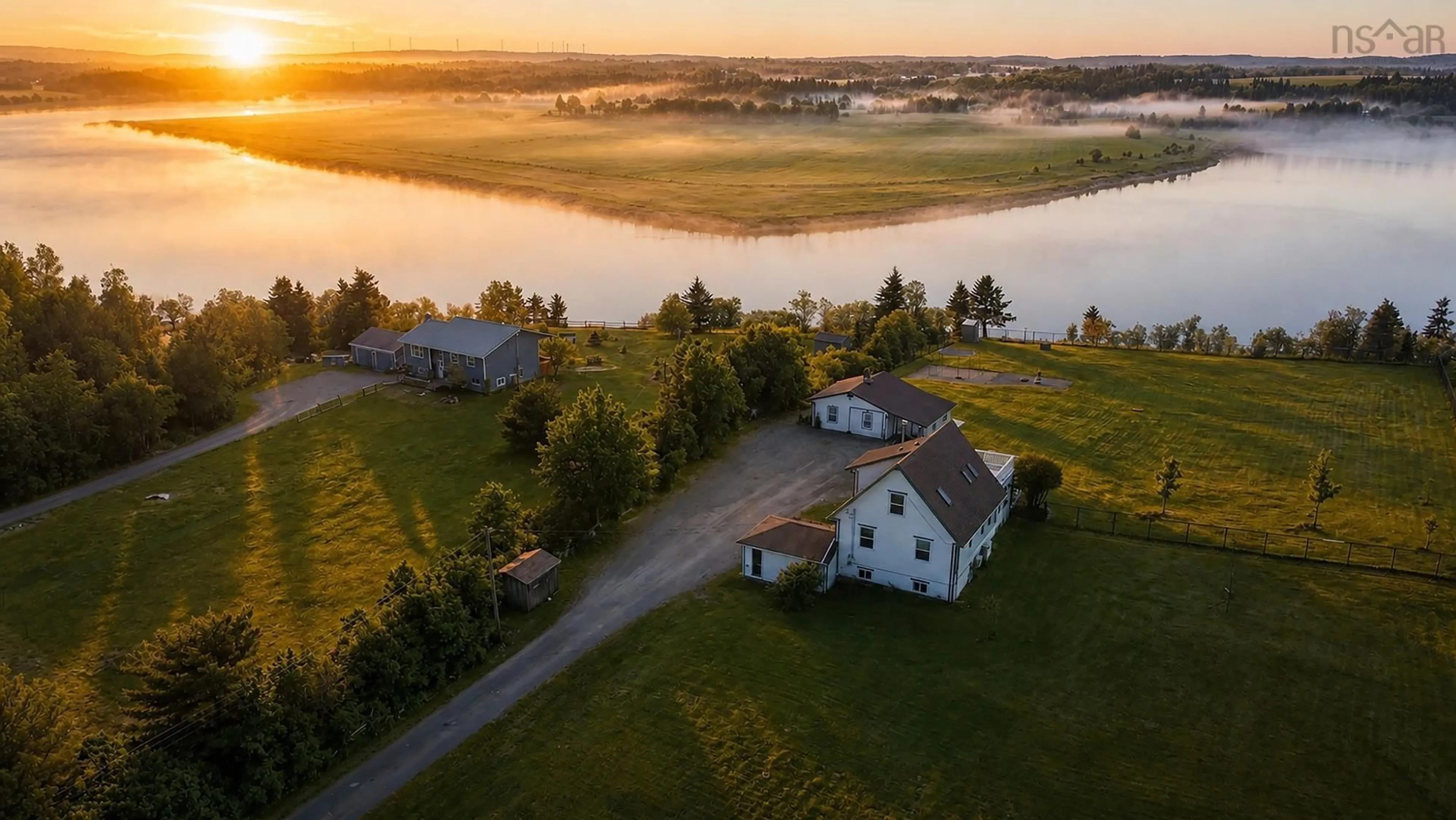 A pic from outside/outdoor area/front of a property/back of a property/a pic from drone, water/lake/river/ocean view for 1158 Avondale Rd, Poplar Grove Nova Scotia B0N 2A0