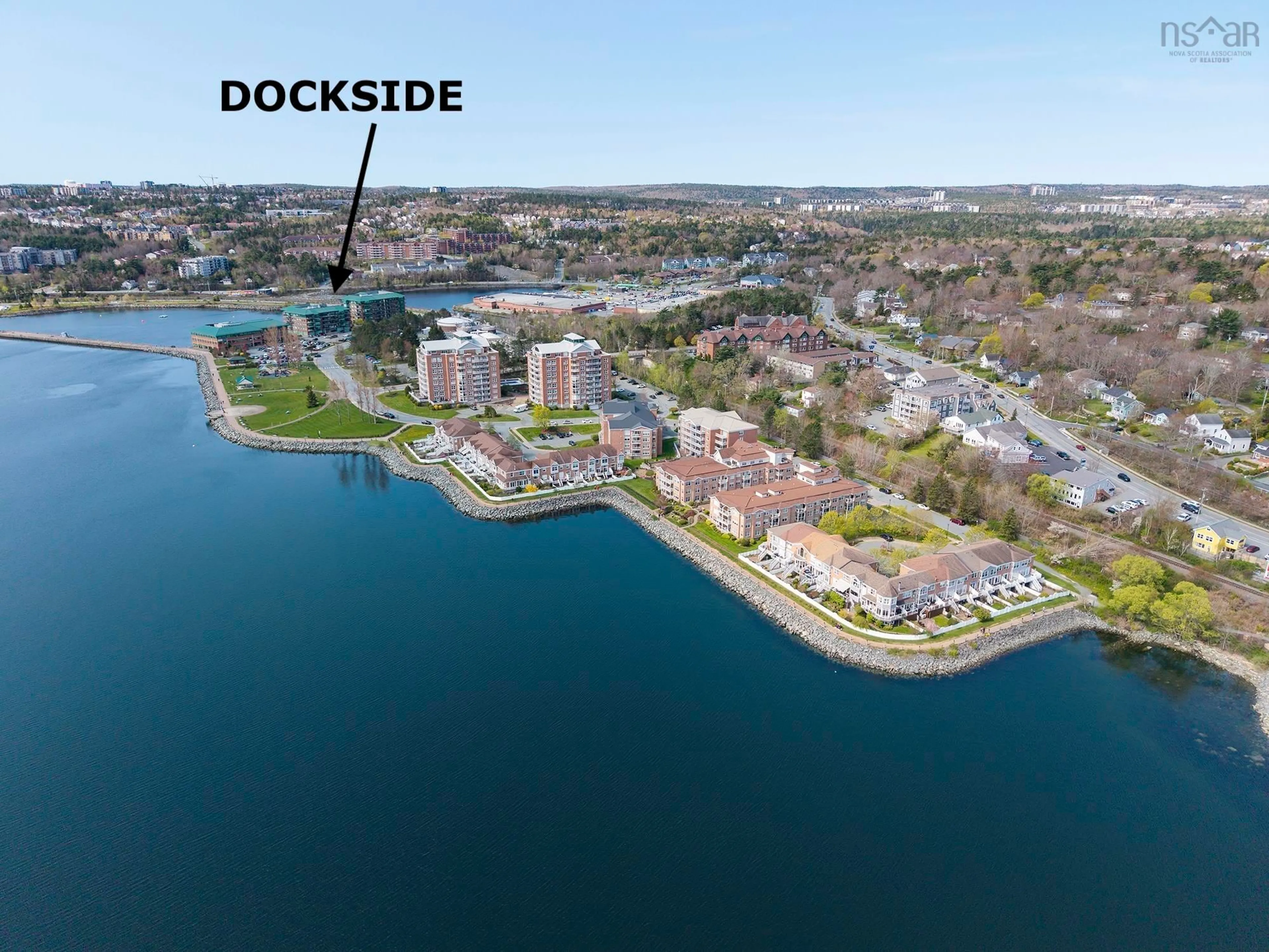 A pic from outside/outdoor area/front of a property/back of a property/a pic from drone, water/lake/river/ocean view for 220 Waterfront Dr #304, Bedford Nova Scotia B4A 0H3