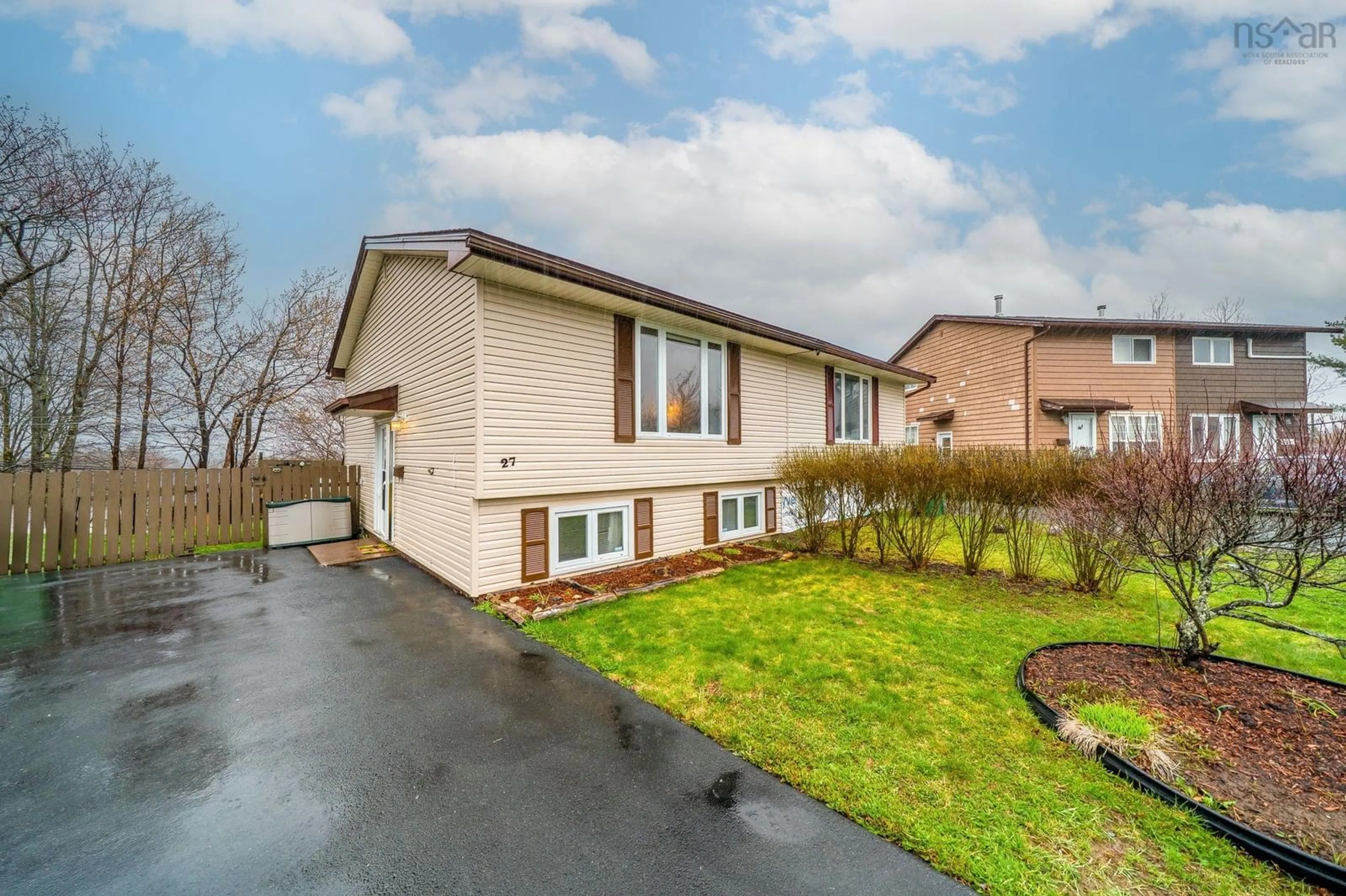 Home with vinyl exterior material, street for 27 Cockburn Crt, Lower Sackville Nova Scotia B4C 1K4