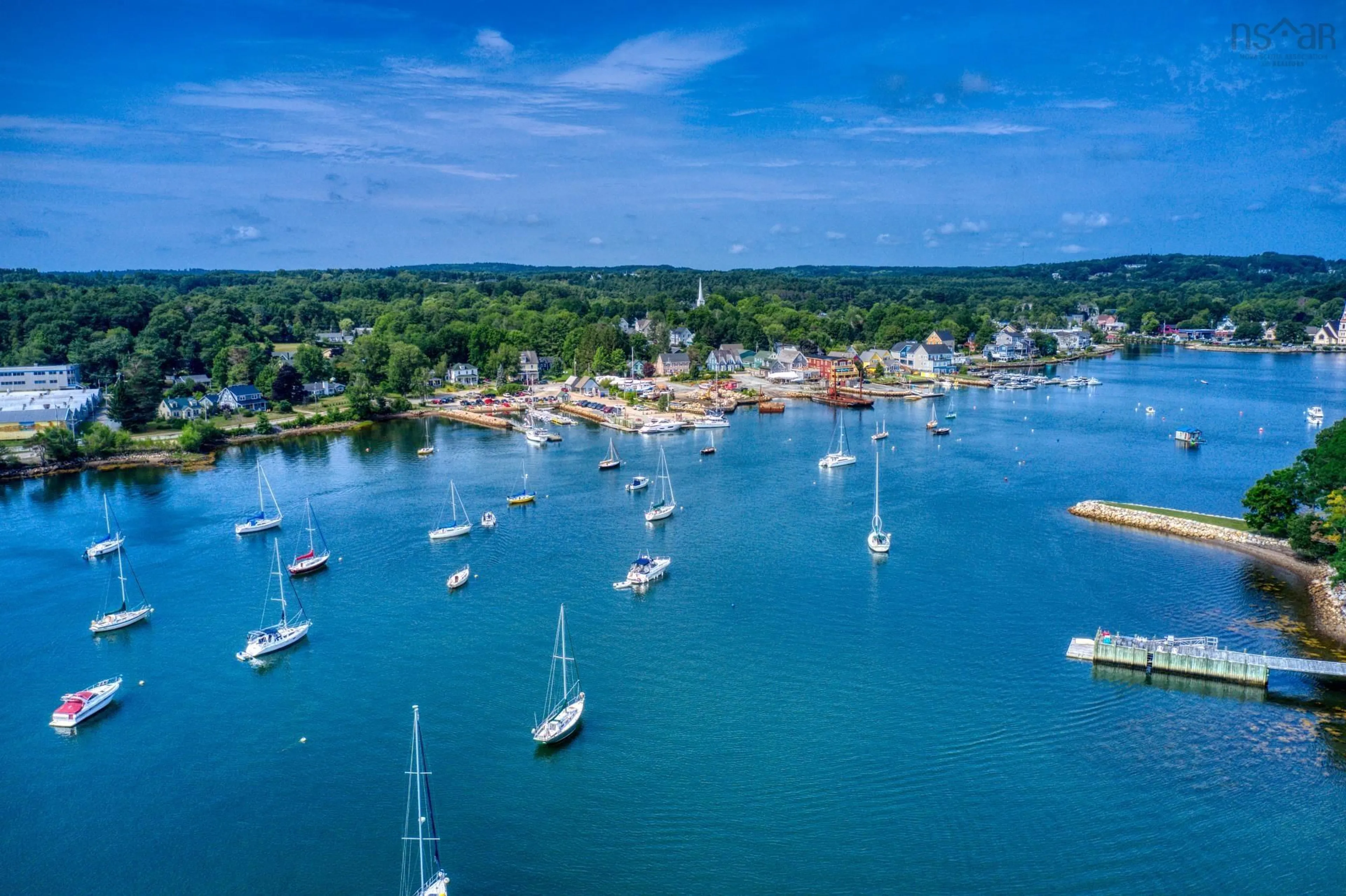 A pic from outside/outdoor area/front of a property/back of a property/a pic from drone, water/lake/river/ocean view for 601 Main St #2, Mahone Bay Nova Scotia B0J 2E0