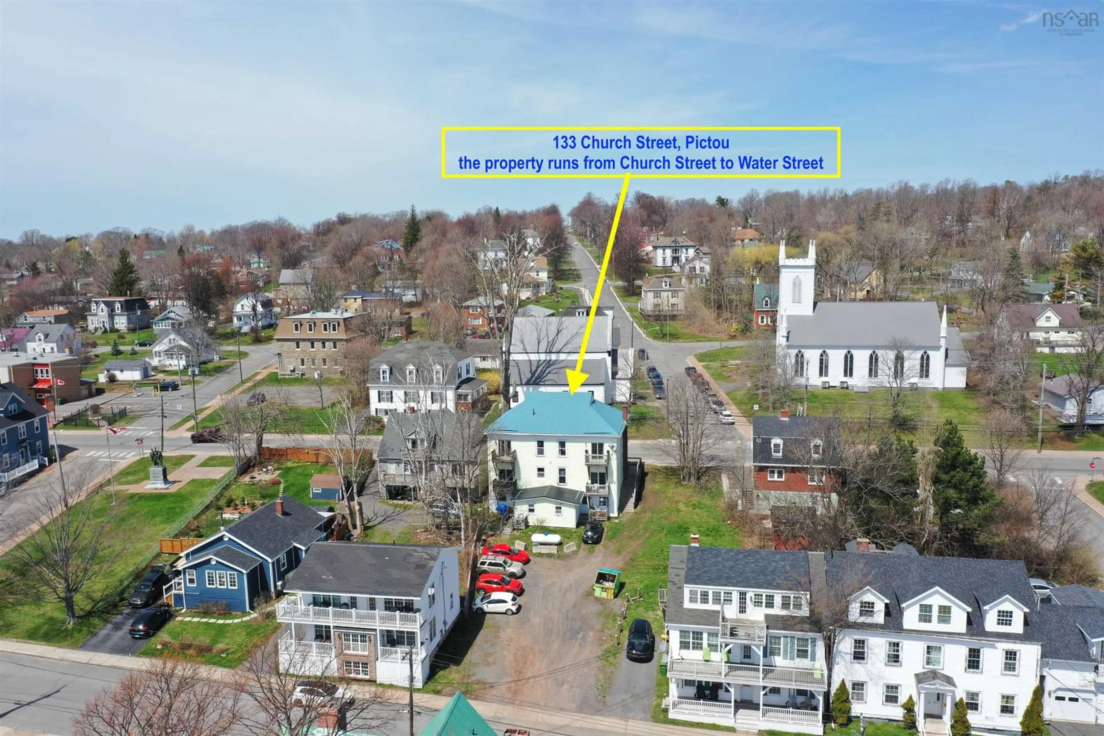 A pic from outside/outdoor area/front of a property/back of a property/a pic from drone, street for 133 Church St, Pictou Nova Scotia B0K 1H0