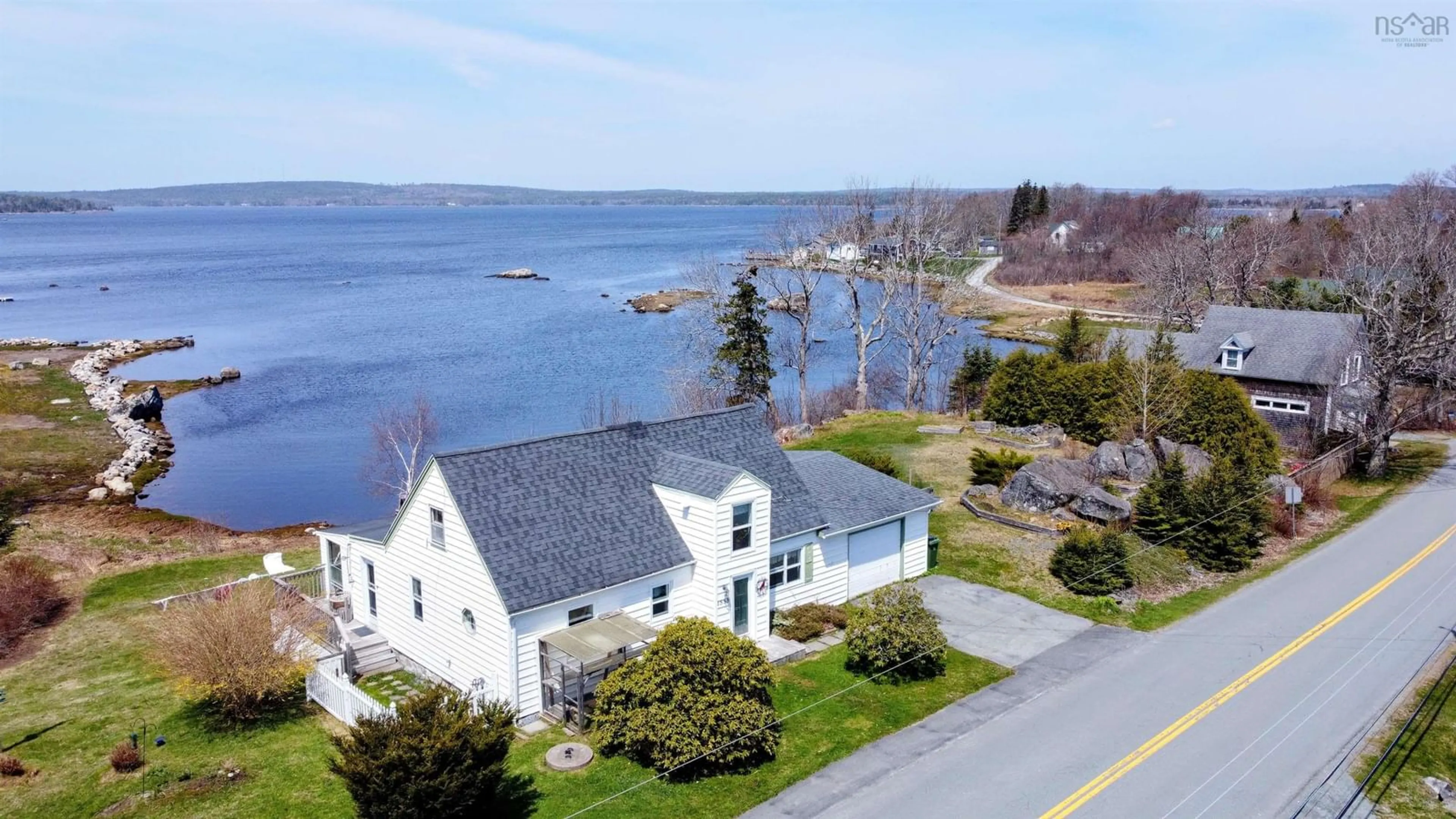 A pic from outside/outdoor area/front of a property/back of a property/a pic from drone, water/lake/river/ocean view for 1553 Port Medway Rd, Port Medway Nova Scotia B0J 2T0
