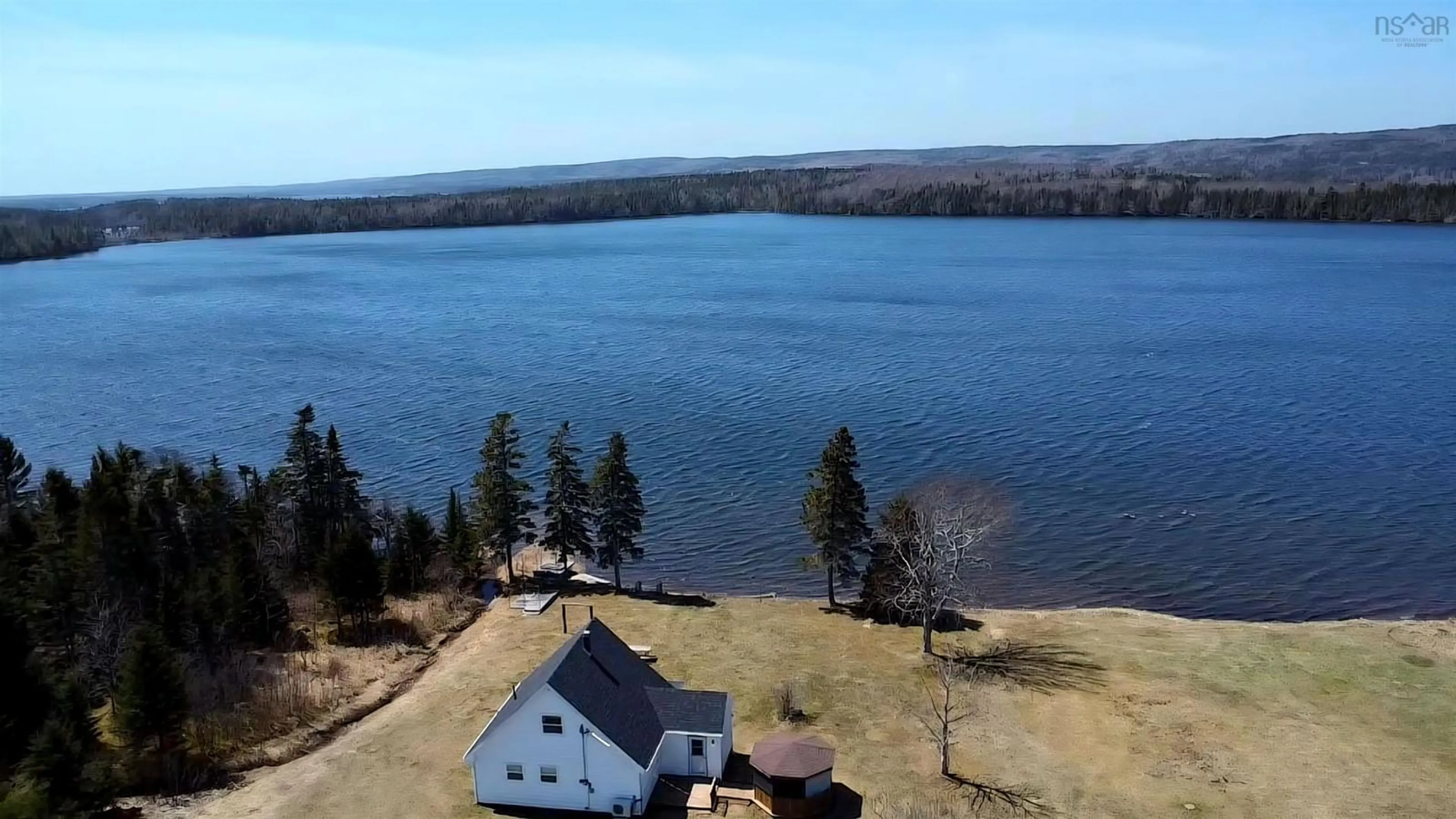 A pic from outside/outdoor area/front of a property/back of a property/a pic from drone, water/lake/river/ocean view for 2280 Loch Lomond Rd #Lot 1 &, Enon Nova Scotia B1J 1X1