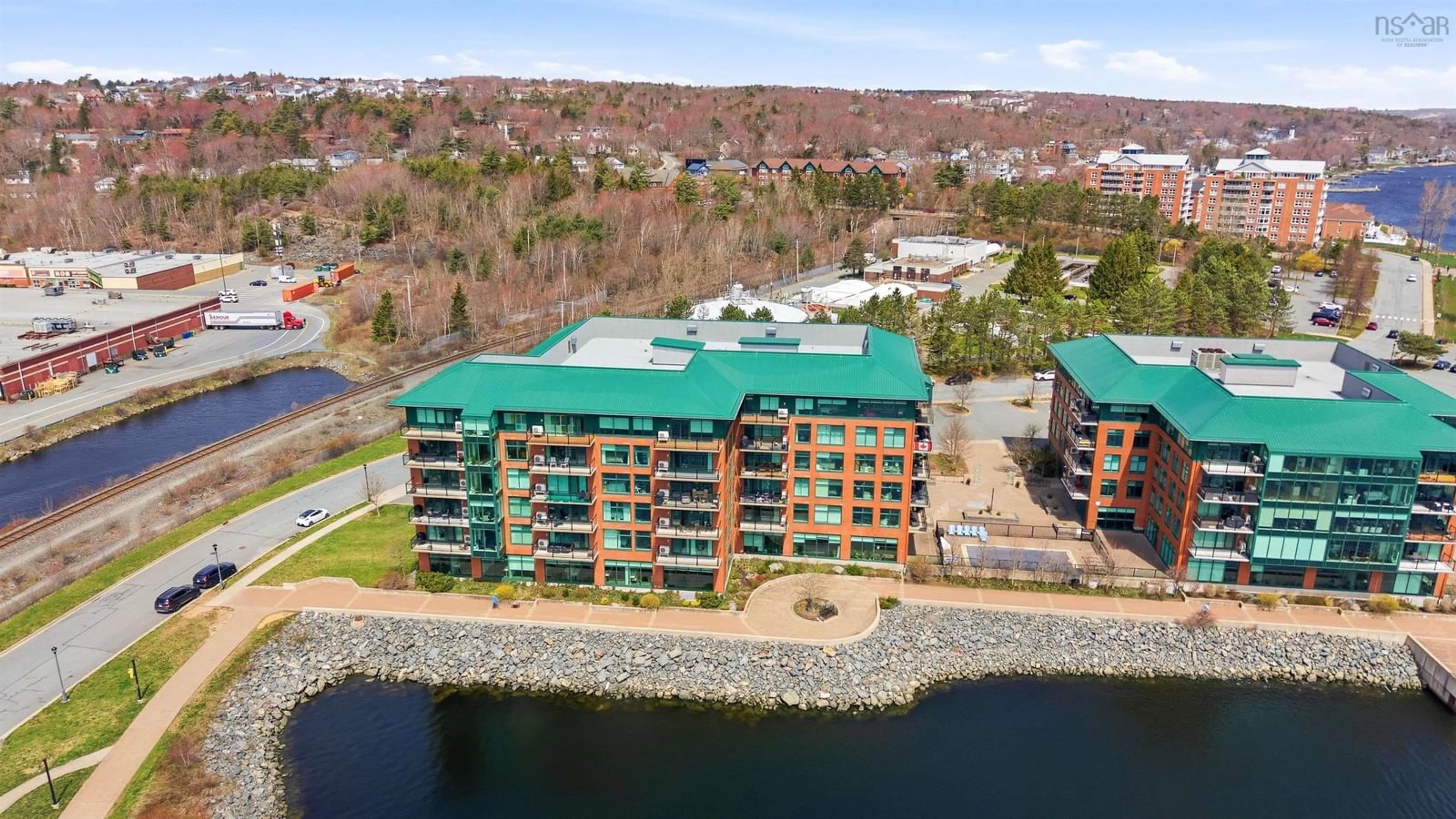 A pic from outside/outdoor area/front of a property/back of a property/a pic from drone, water/lake/river/ocean view for 220 Waterfront Dr #609, Bedford Nova Scotia B4A 0H3