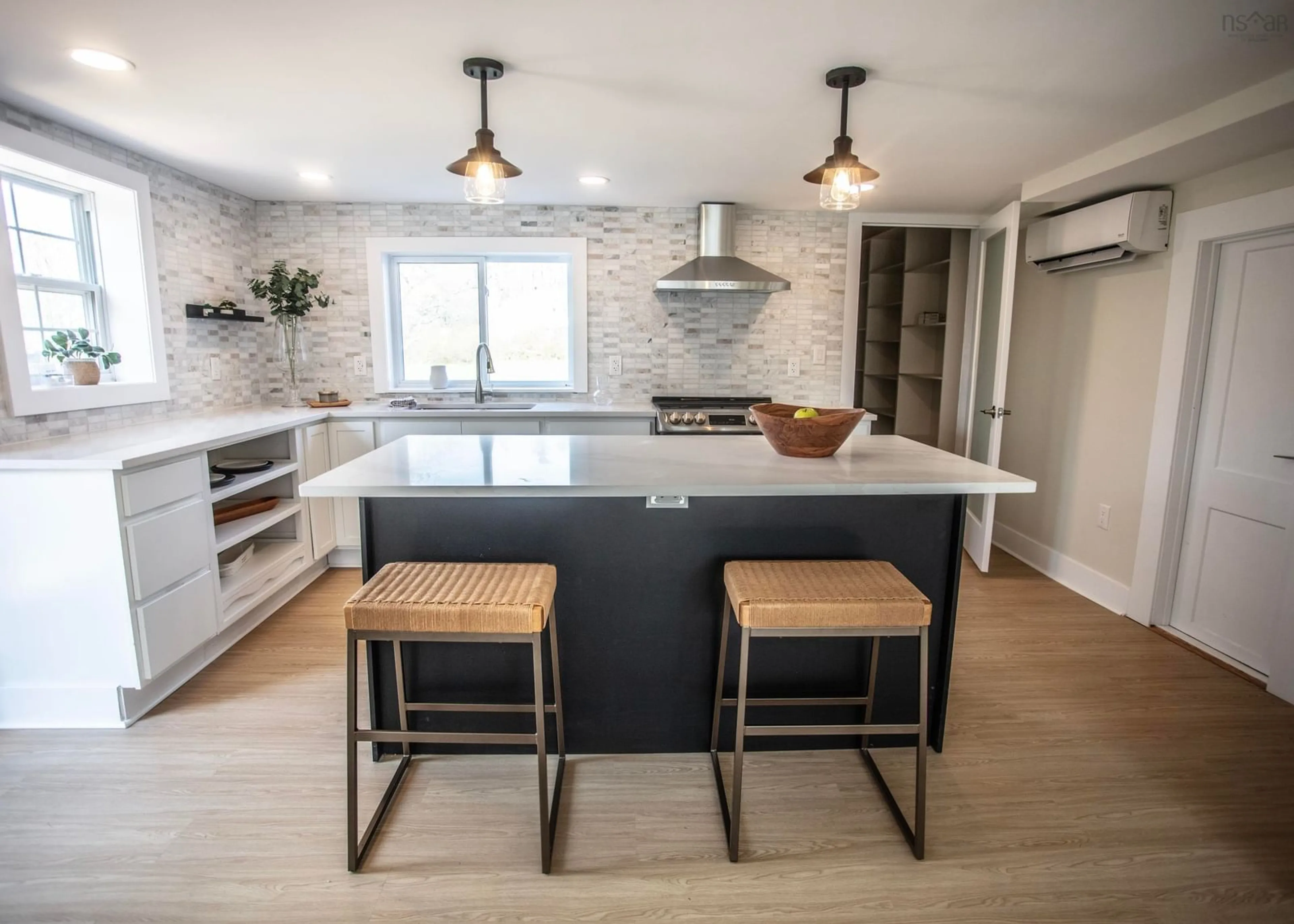 Contemporary kitchen, ceramic/tile floor for 14096 Highway 1, Hants Border Nova Scotia B0P 1P0