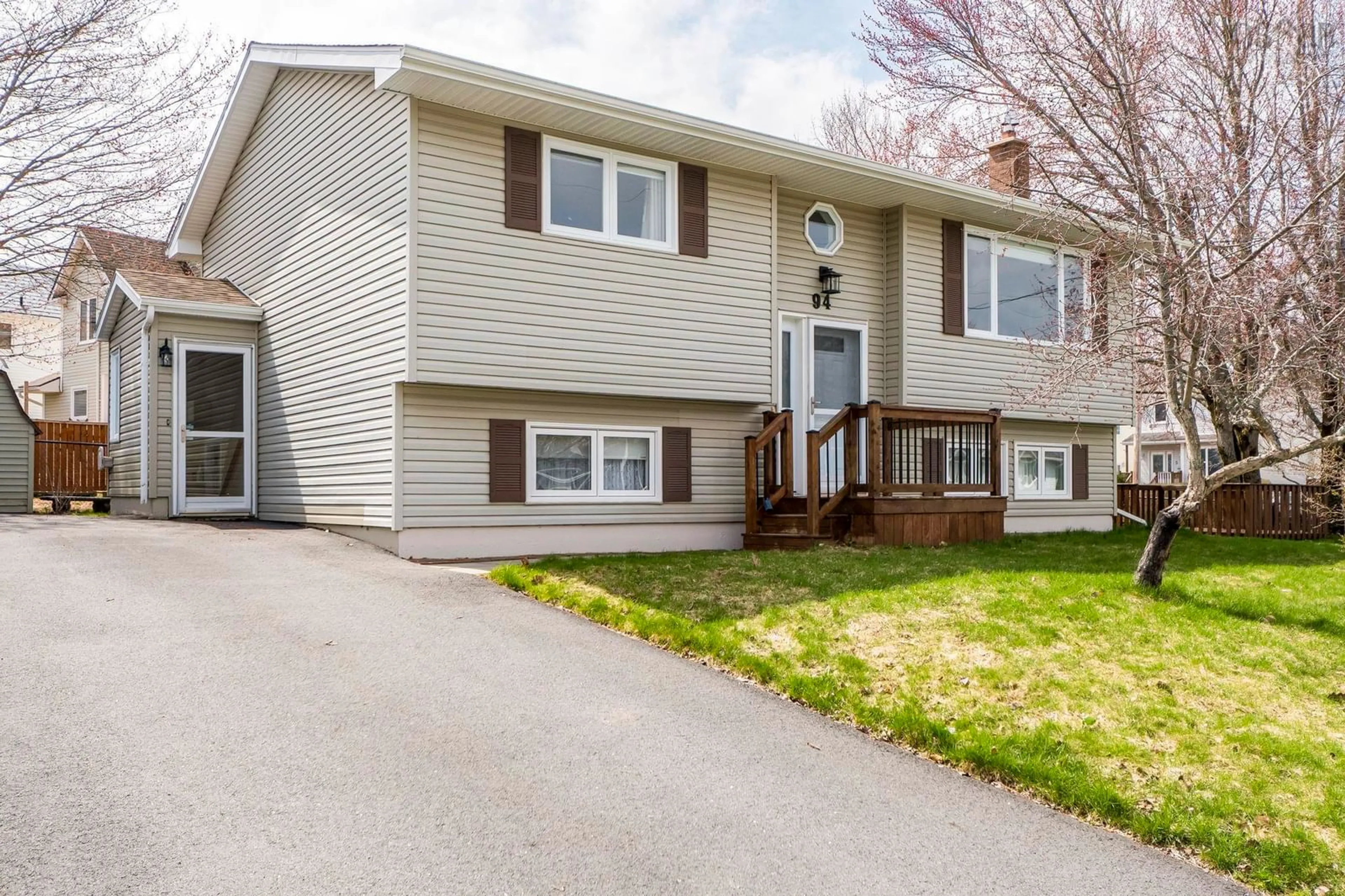 Home with vinyl exterior material, street for 94 Noria Cres, Middle Sackville Nova Scotia B4E 2L4