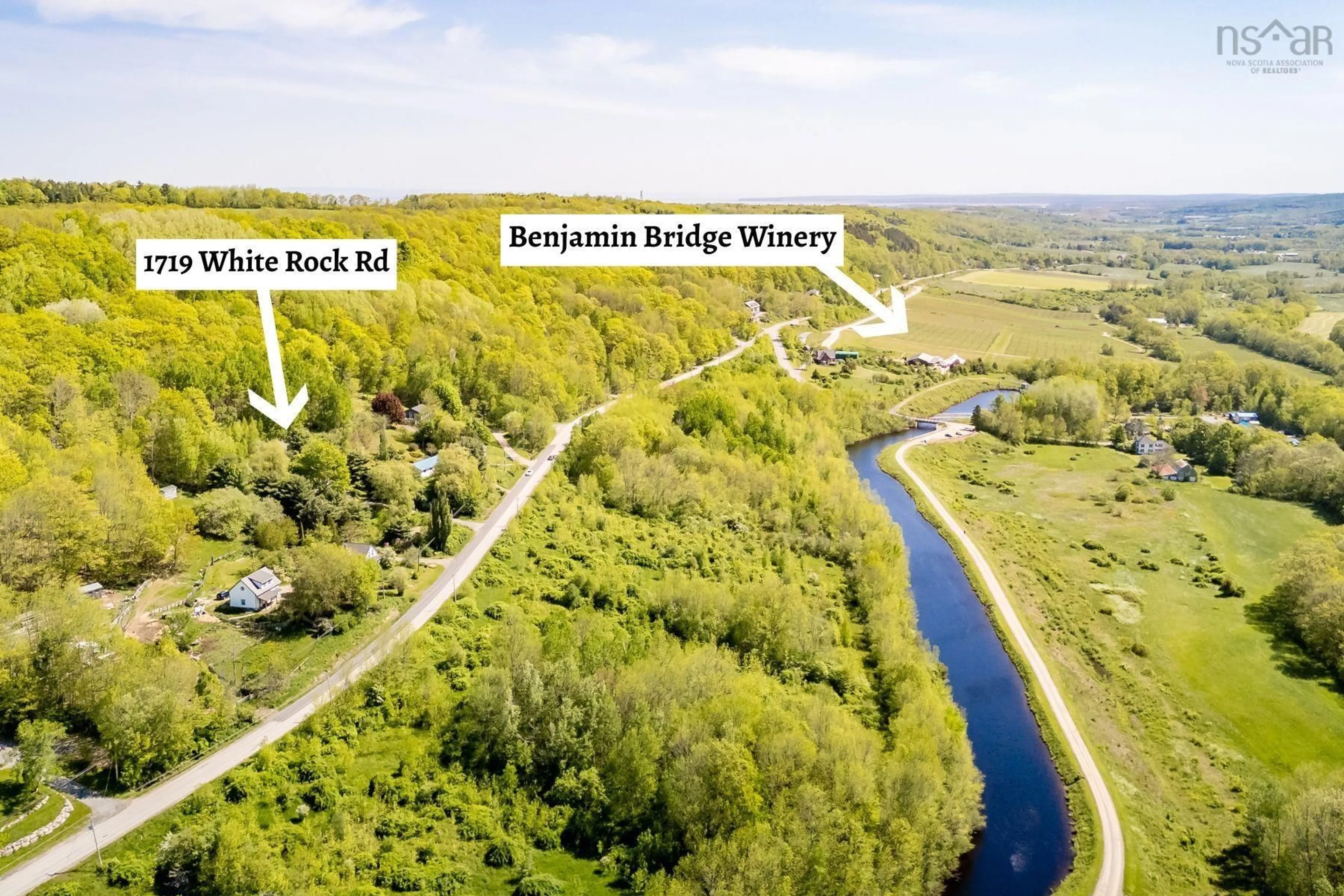 A pic from outside/outdoor area/front of a property/back of a property/a pic from drone, water/lake/river/ocean view for 1719 White Rock Rd, White Rock Nova Scotia B4P 2R1