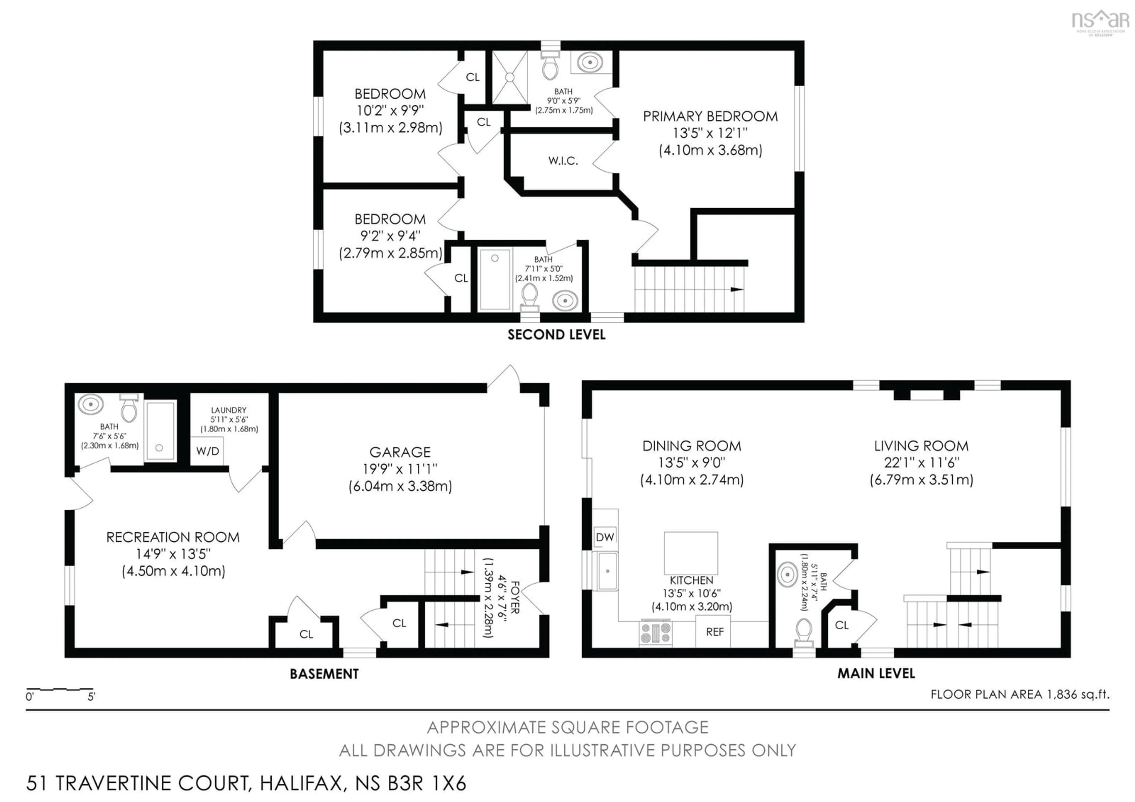 Floor plan for 51 Travertine Crt Crt, Halifax Nova Scotia B3P 0J5