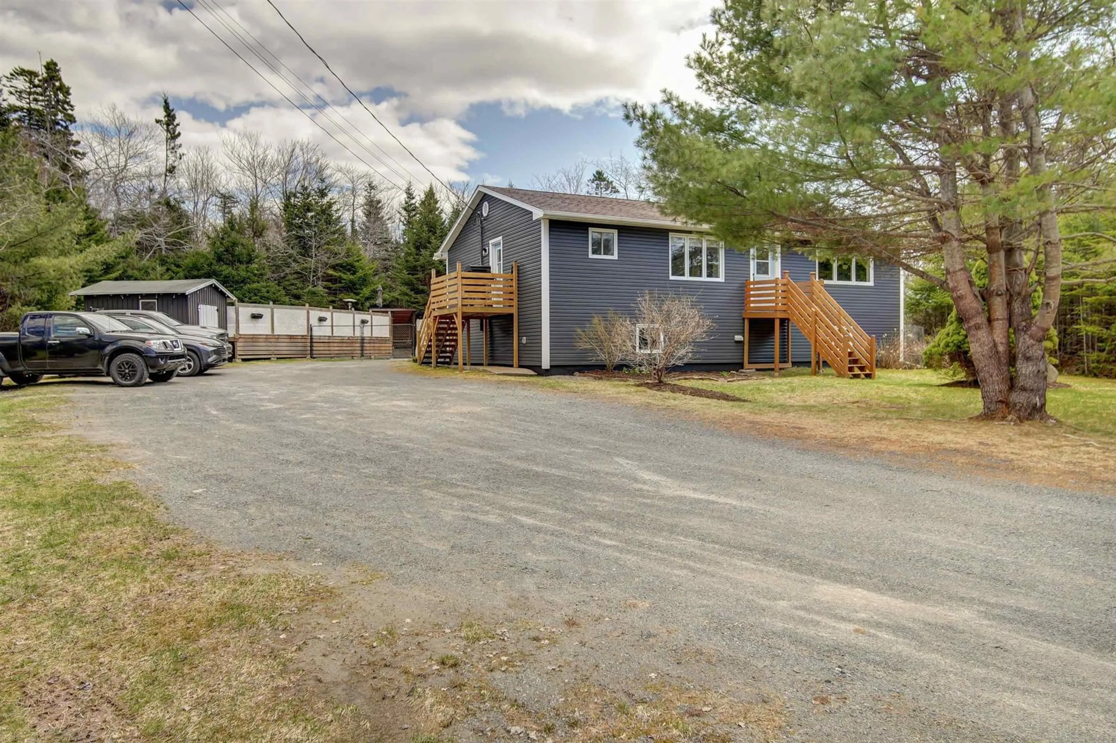 A pic from outside/outdoor area/front of a property/back of a property/a pic from drone, street for 2476 Prospect Rd, Hatchet Lake Nova Scotia B3T 1V3