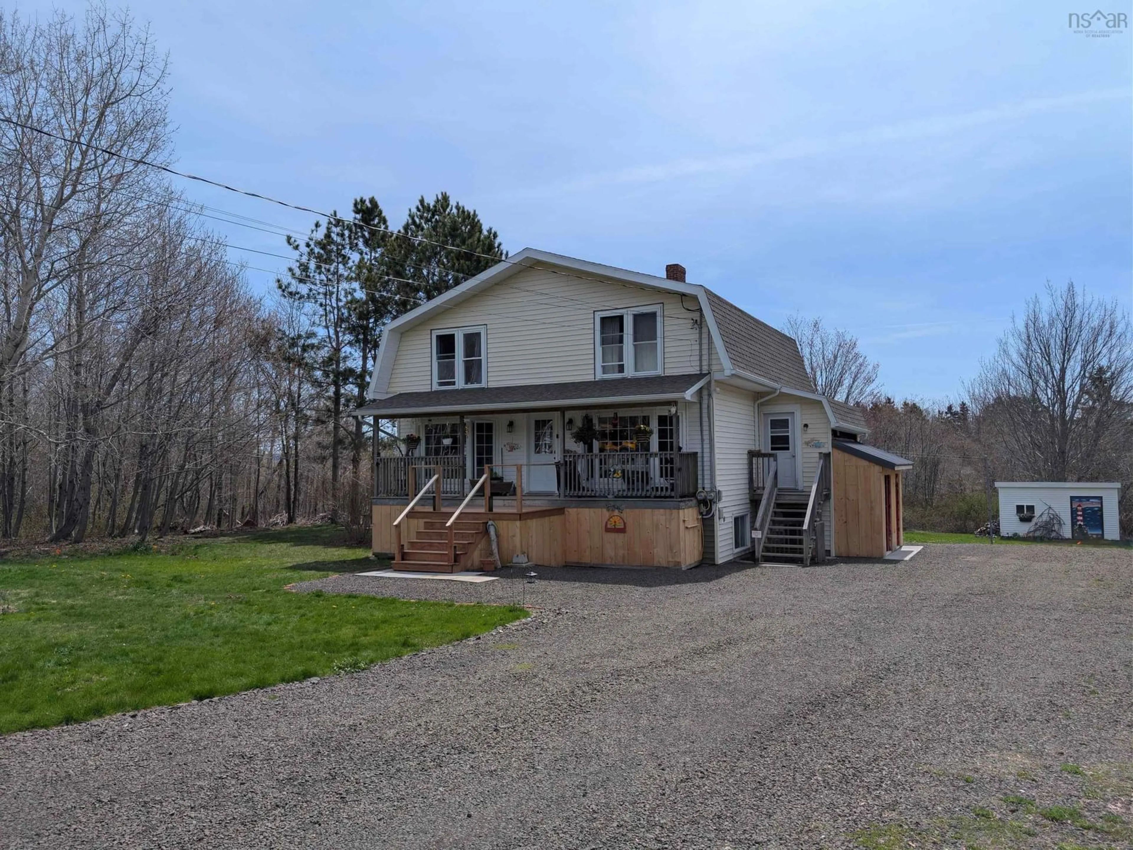 A pic from outside/outdoor area/front of a property/back of a property/a pic from drone, street for 828 Clarence Rd, Beaconsfield Nova Scotia B0S 1C0
