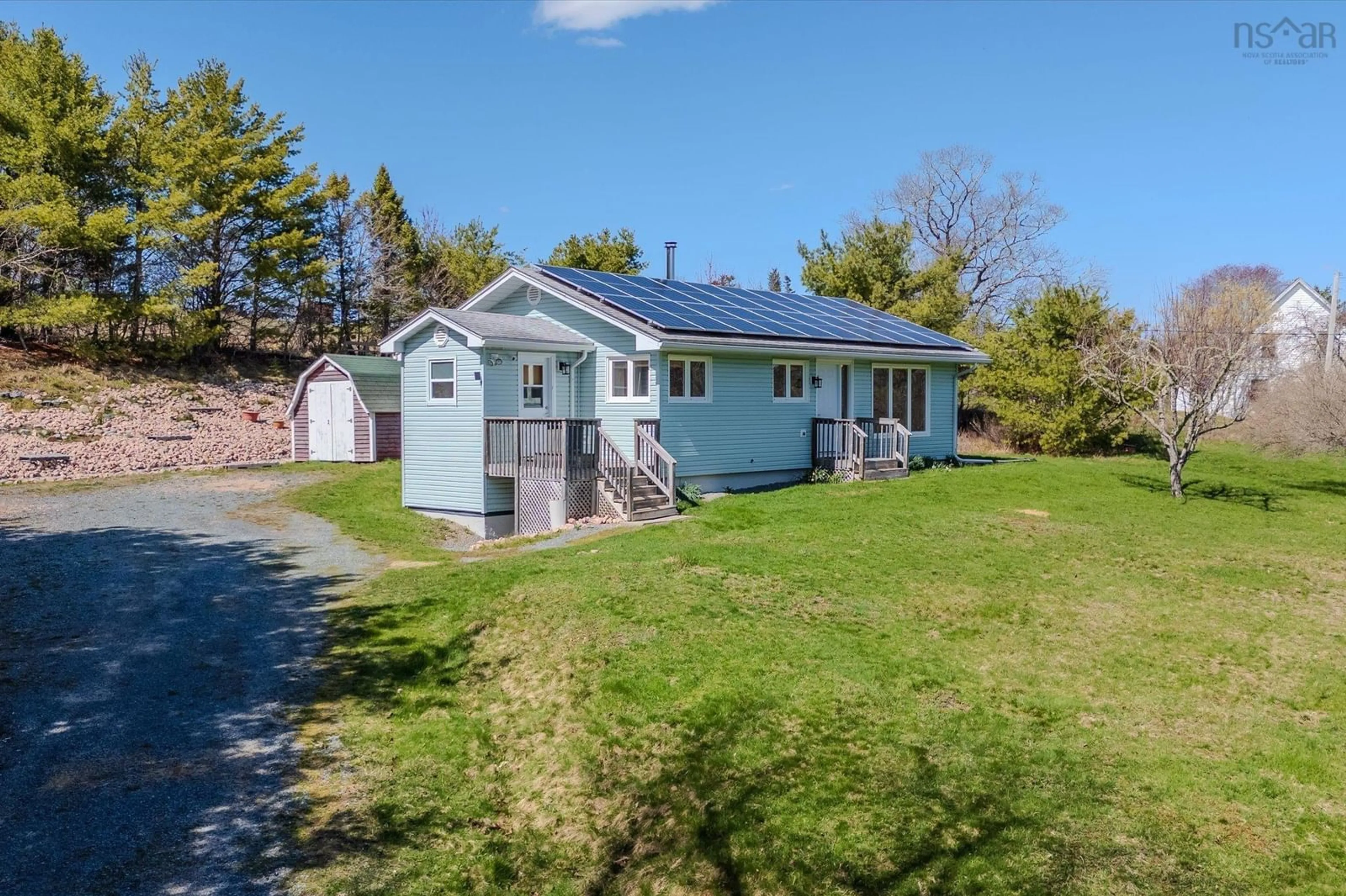 A pic from outside/outdoor area/front of a property/back of a property/a pic from drone, water/lake/river/ocean view for 29 Frank Rd, Pleasant River Nova Scotia B0T 1X0