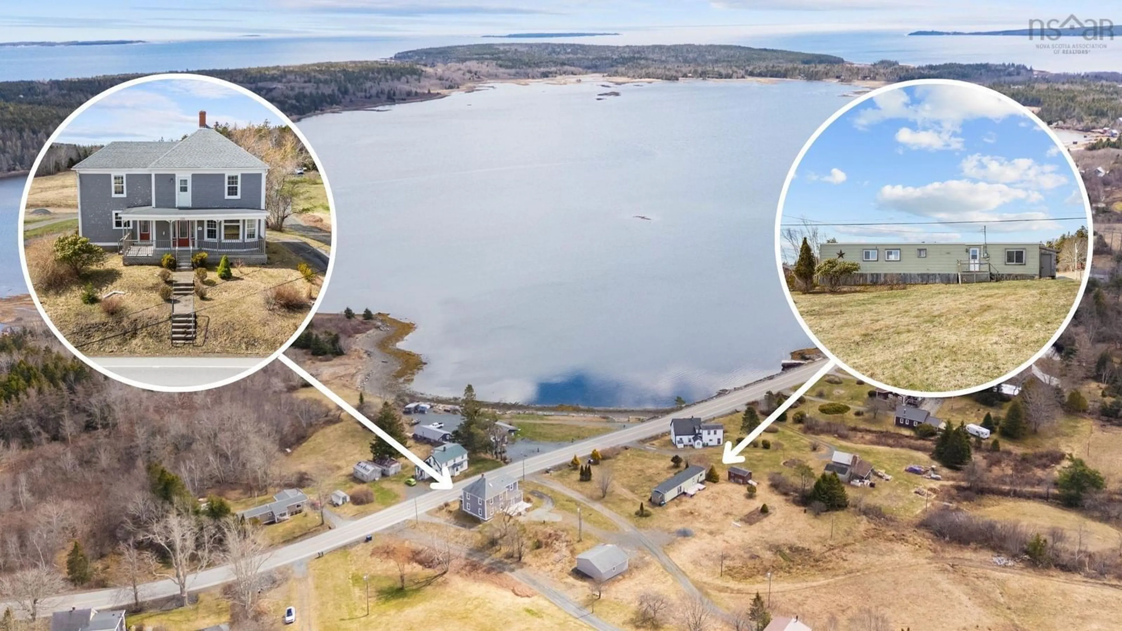 A pic from outside/outdoor area/front of a property/back of a property/a pic from drone, water/lake/river/ocean view for 2702 & 2710 332 Hwy, Bayport Nova Scotia B0J 2X0