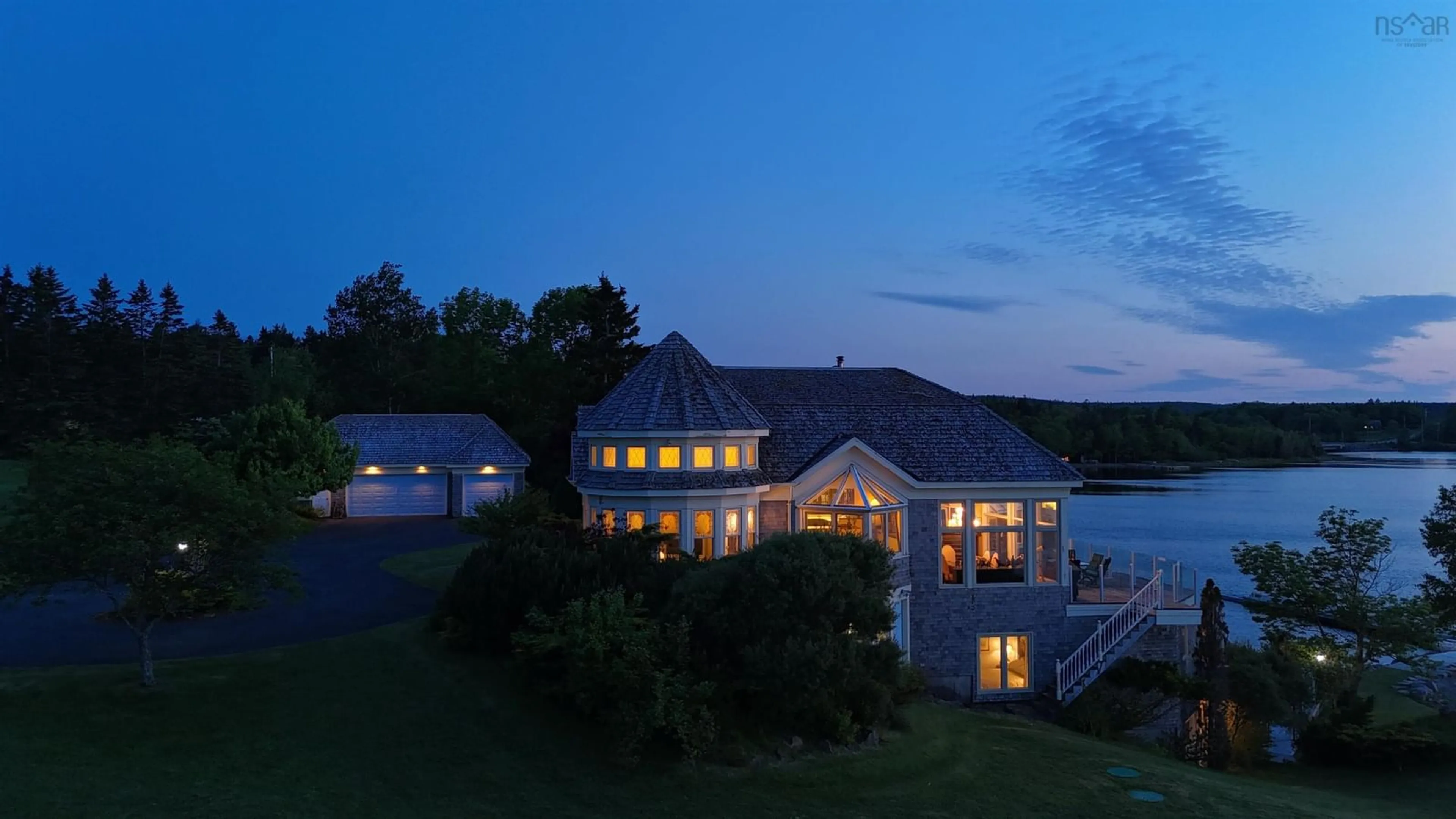 A pic from outside/outdoor area/front of a property/back of a property/a pic from drone, water/lake/river/ocean view for 2641 West Bay Rd, Dundee Nova Scotia B0E 3K0
