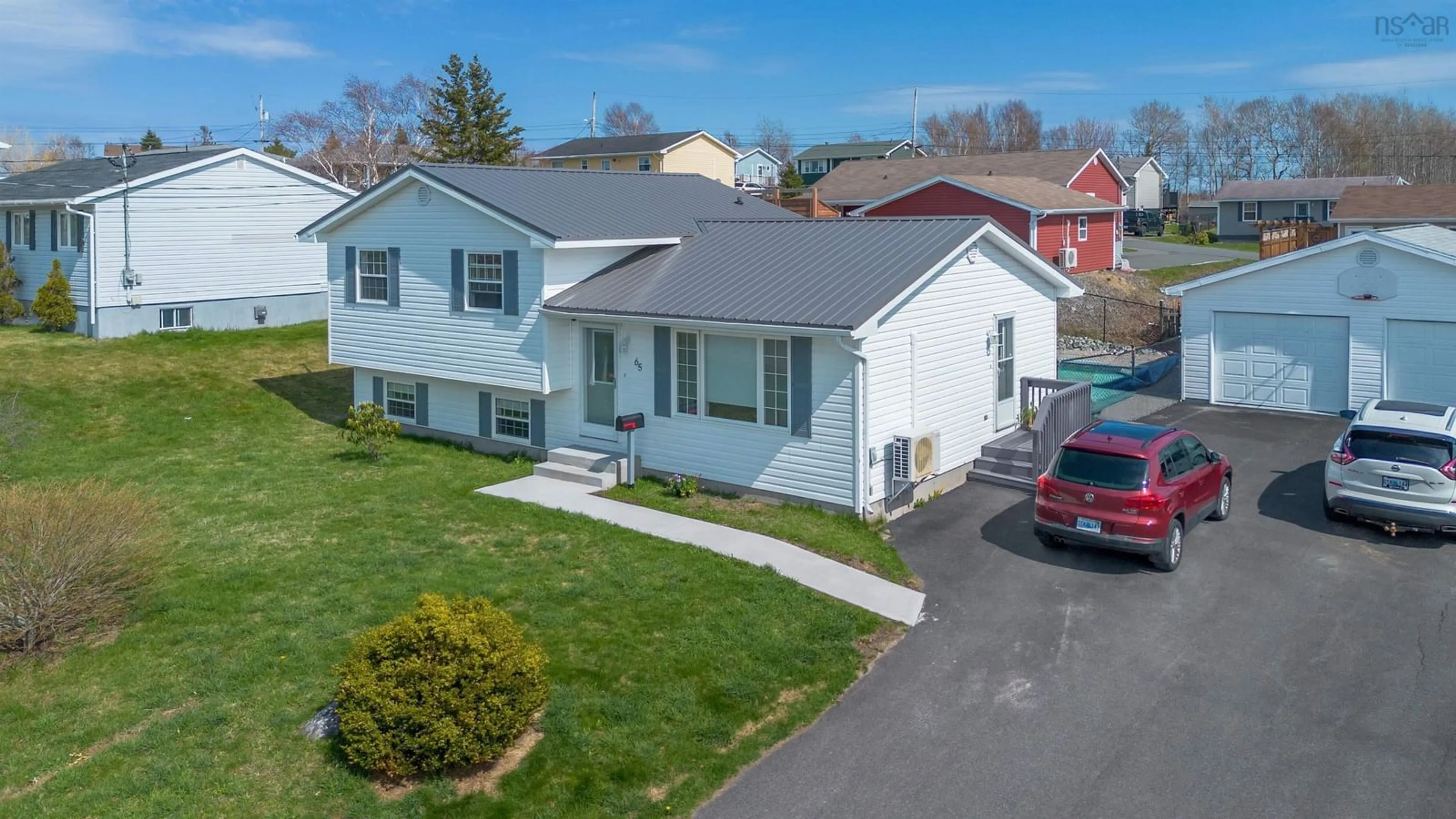 A pic from outside/outdoor area/front of a property/back of a property/a pic from drone, street for 65 Macdonald Cres, Sydney Mines Nova Scotia B1V 3L9