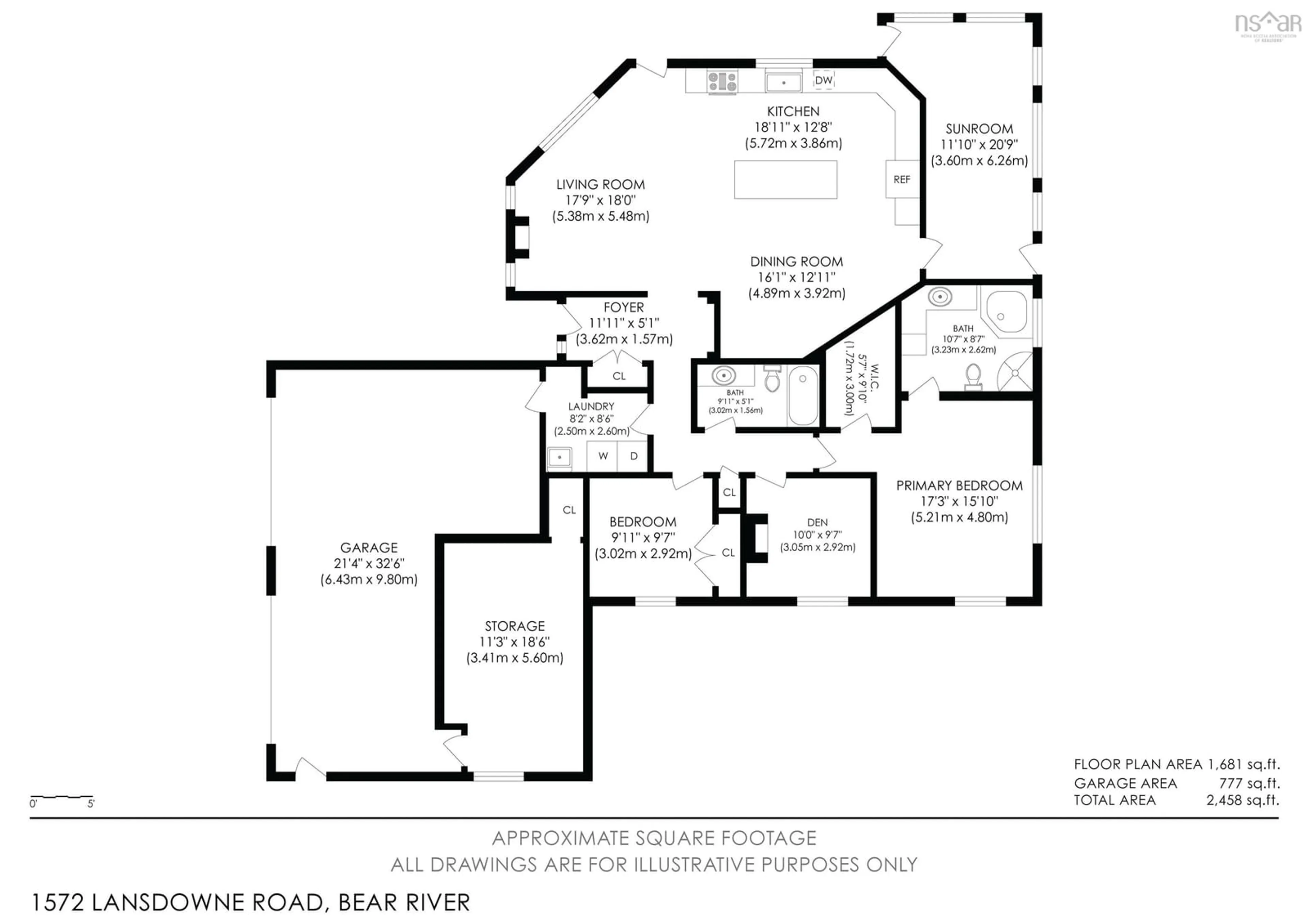 Floor plan for 1572 Lansdowne Rd, Bear River Nova Scotia B0S 1B0