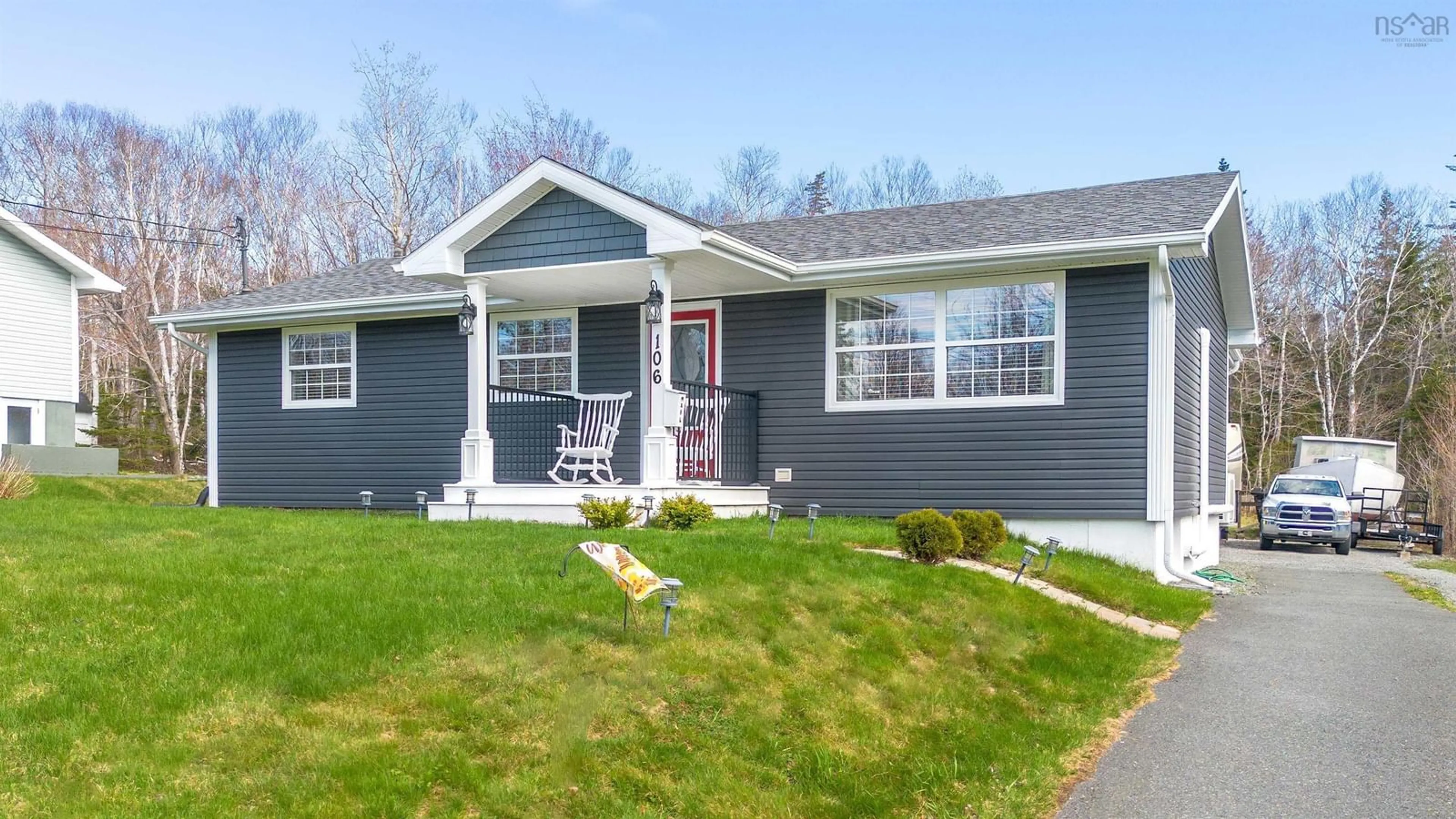 Home with vinyl exterior material, street for 106 Patnic Ave, Mira Road Nova Scotia B1P 3G5